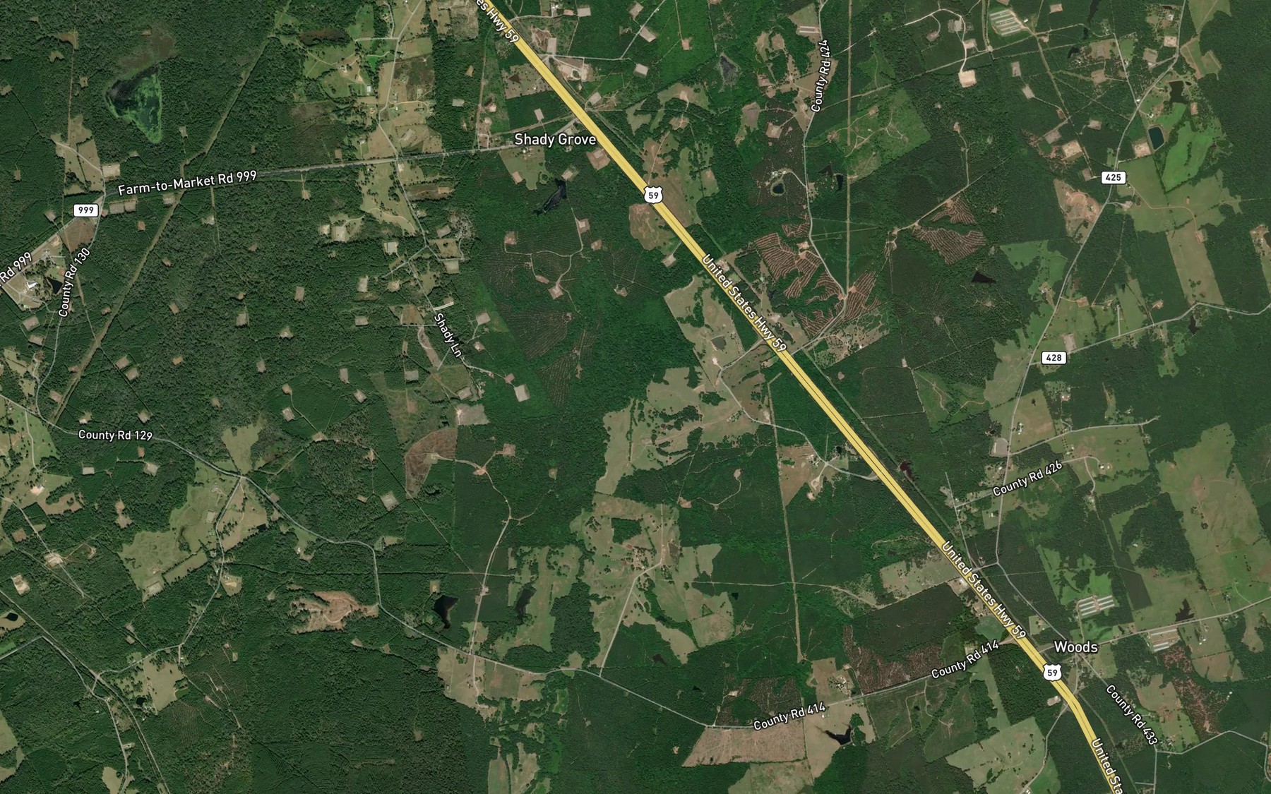 Satellite map of the Moore Branch