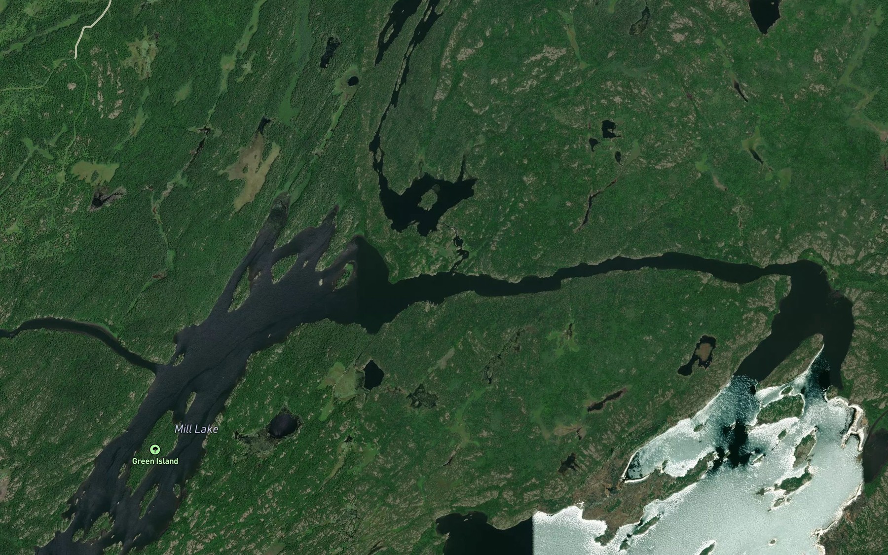 Satellite map of the Mahzenazing River