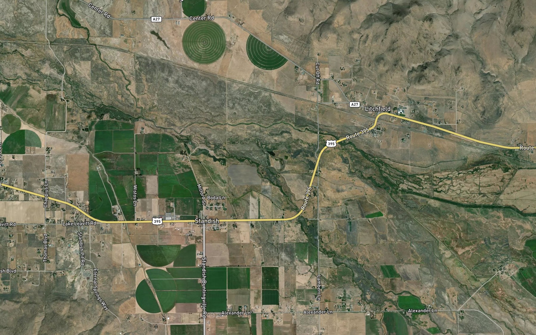Satellite map of the Fish Slough