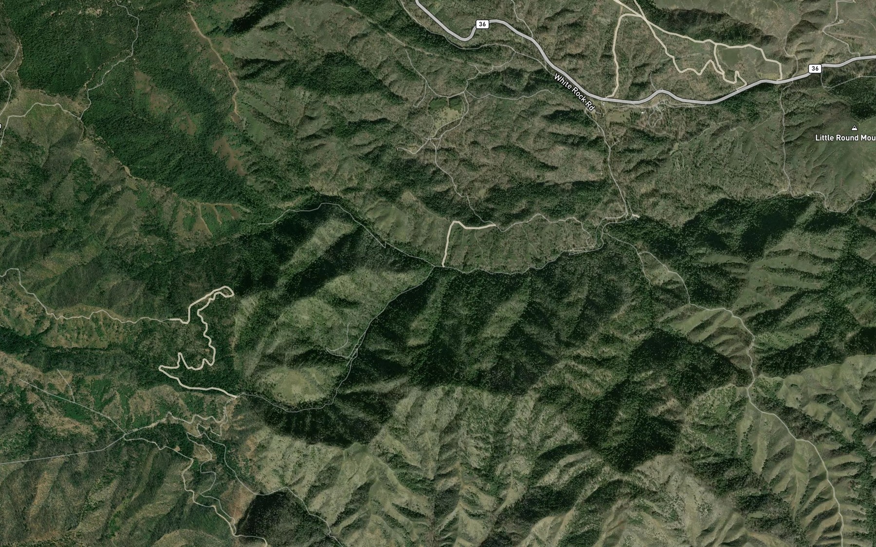 Satellite map of the Baker Flat Creek