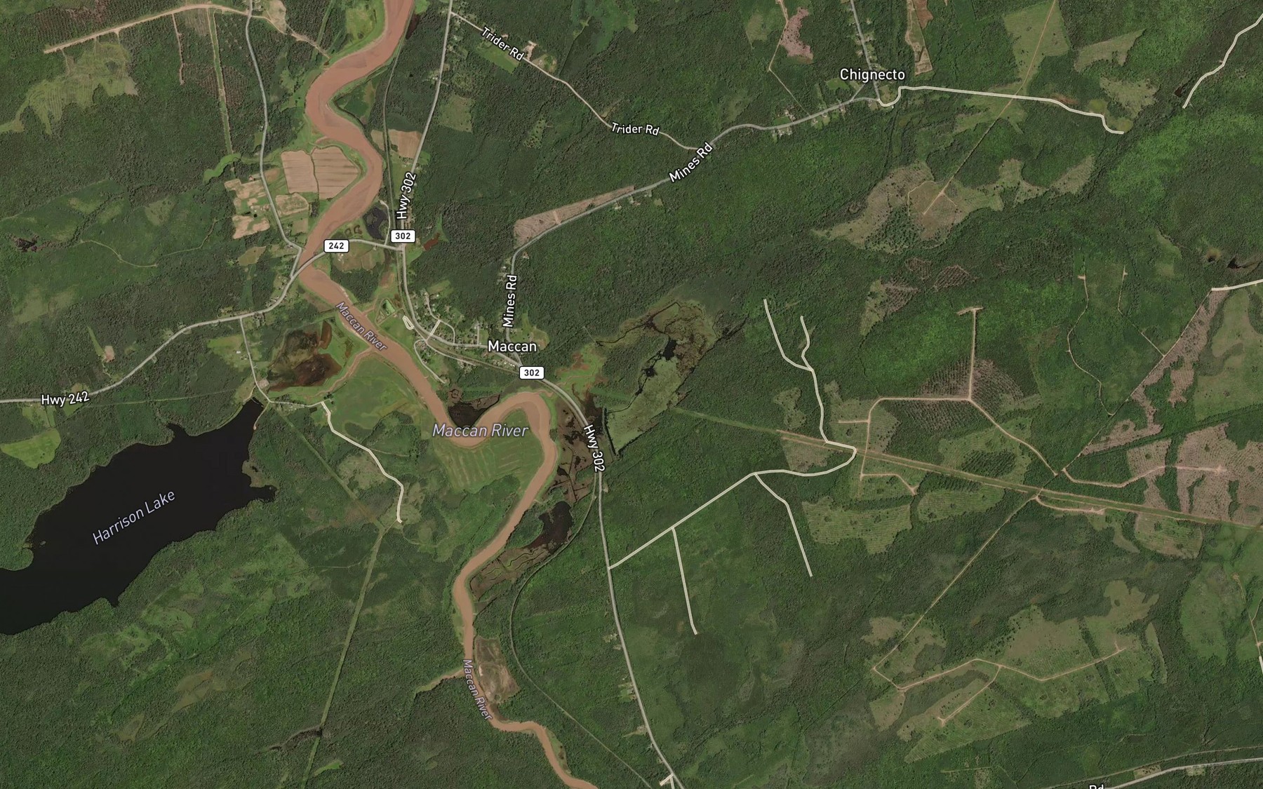 Satellite map of the St. Georges Brook