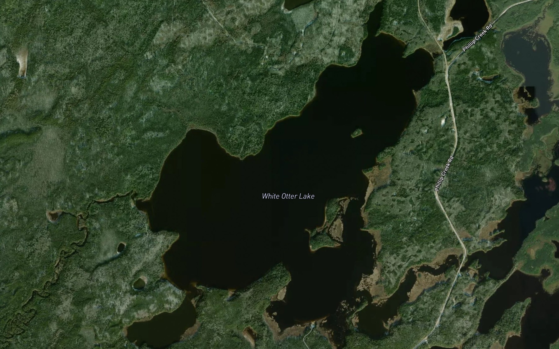 Satellite map of the White Otter Lake