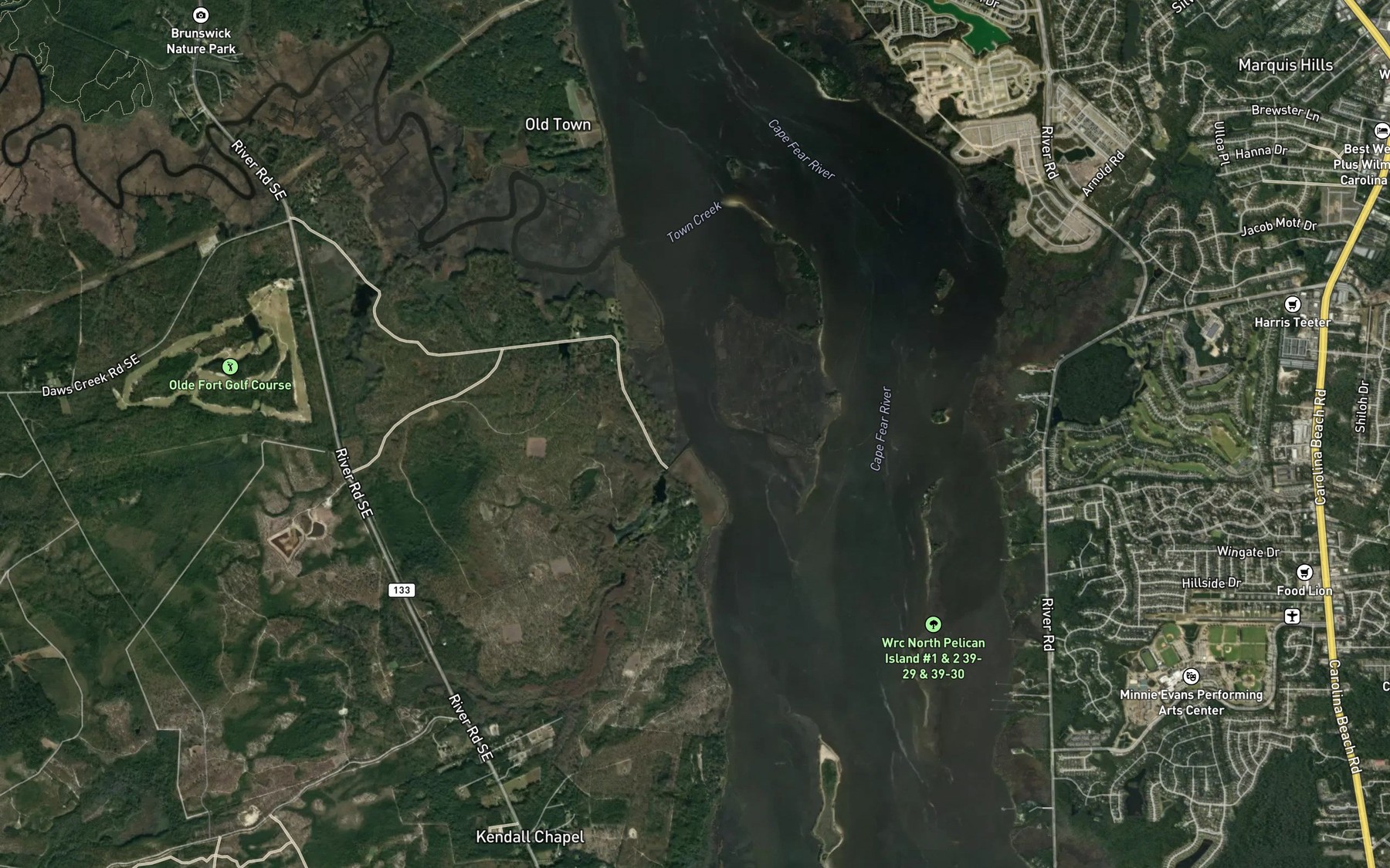 Satellite map of the Sand Hill Creek