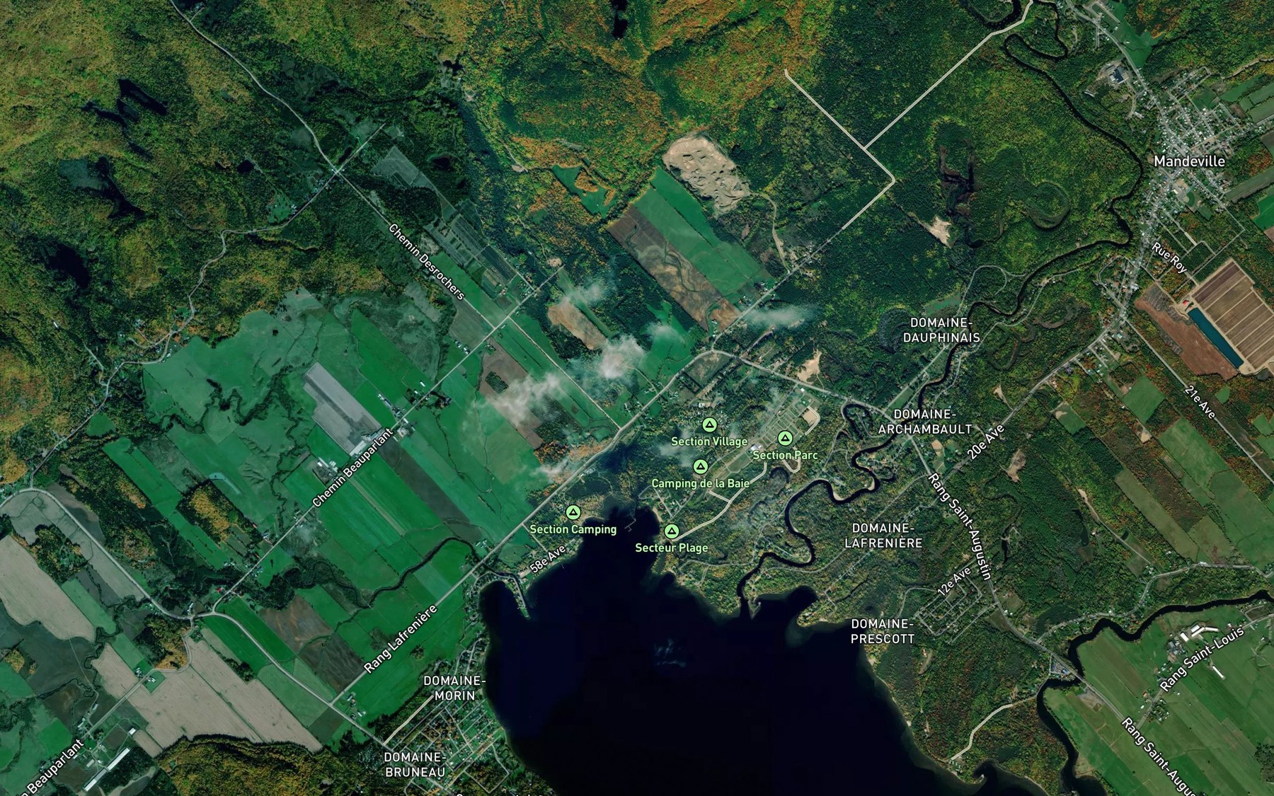 Satellite map of the Cours d'eau Roger-Lafreniere
