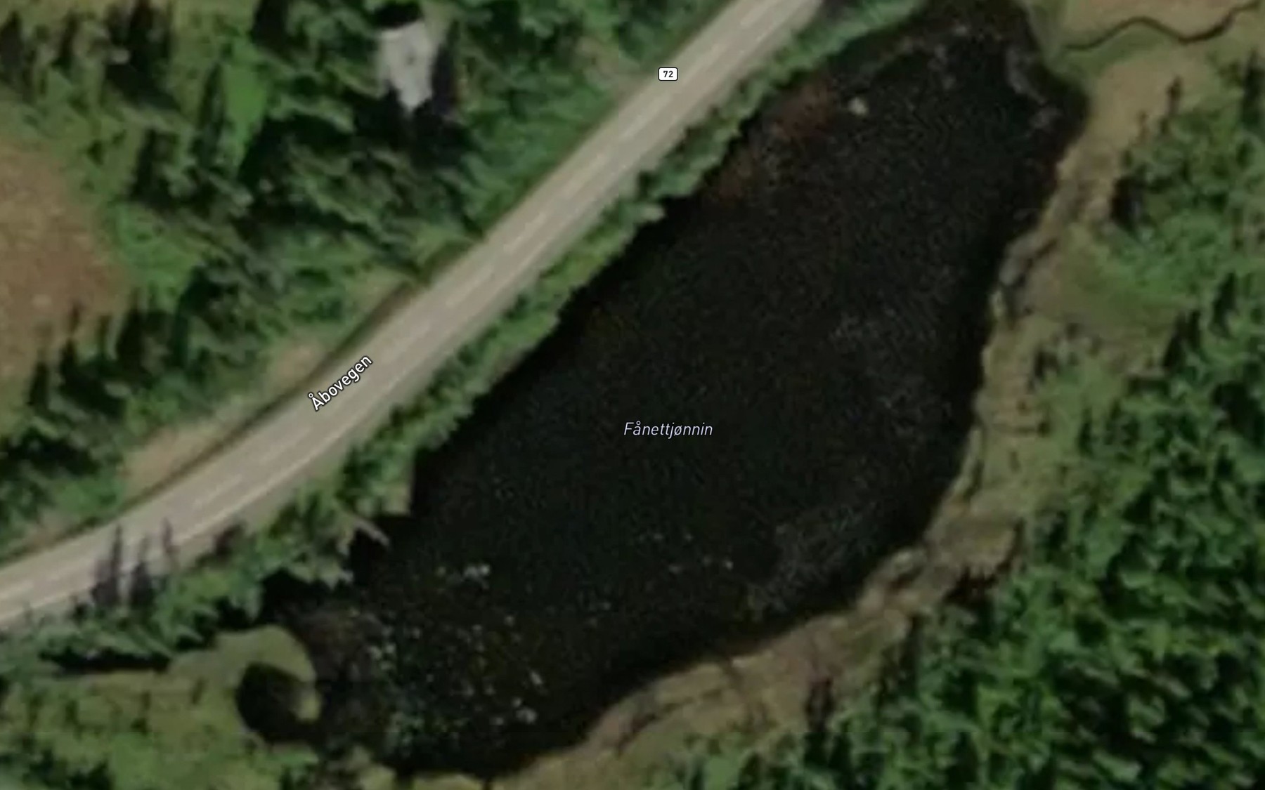 Satellite map of the Fanettjonnin