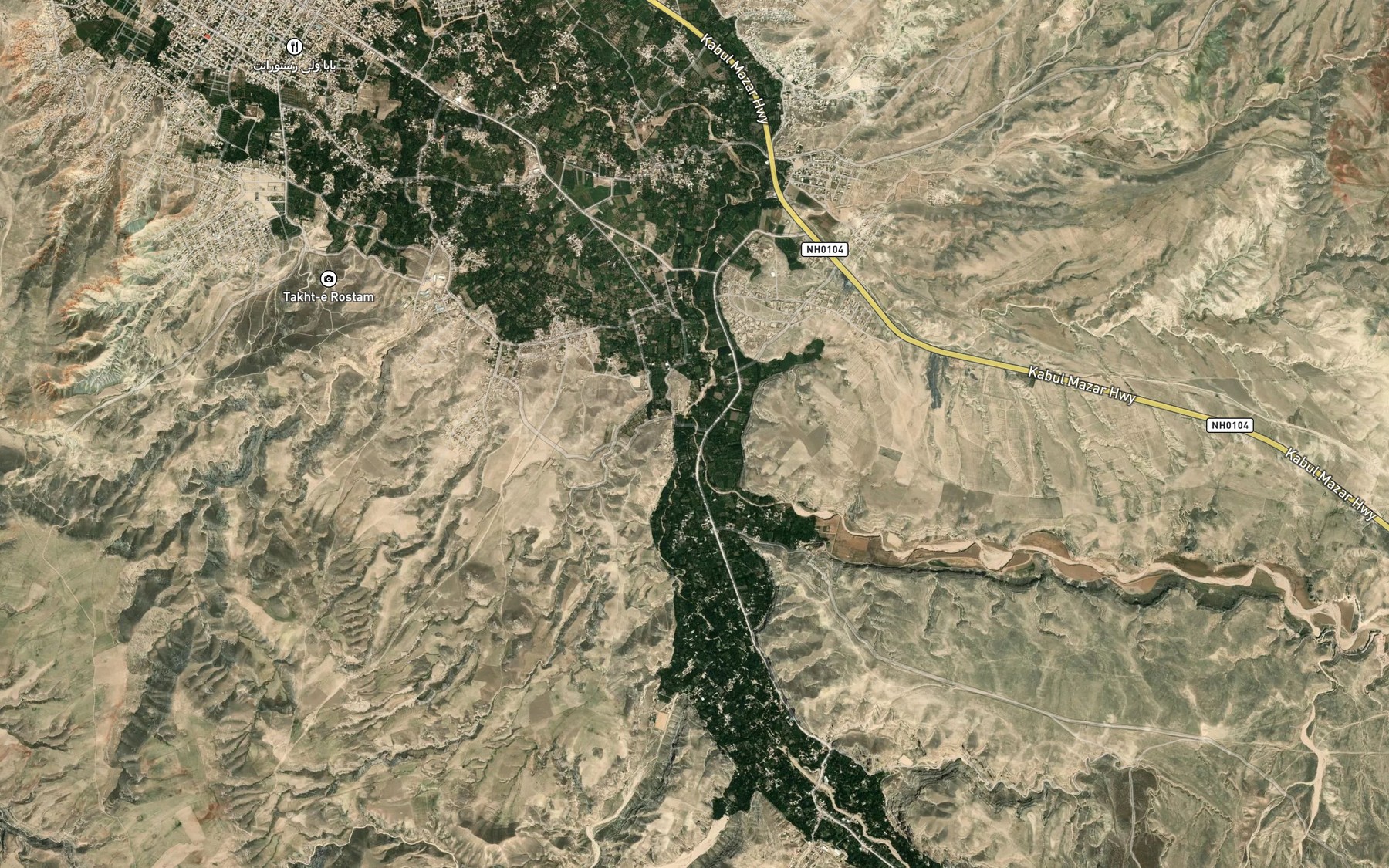 Satellite map of the Darya-ye Khulm