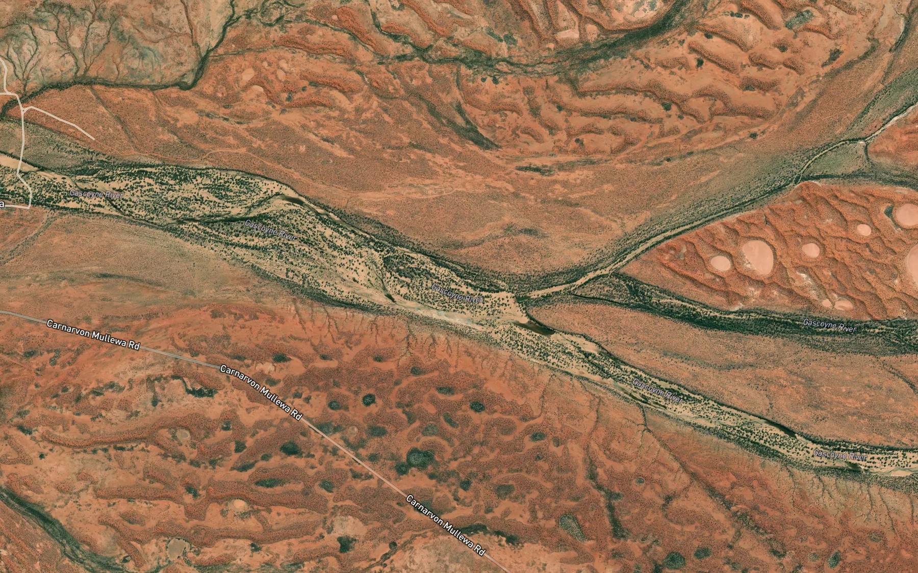 Satellite map of the Arthur River