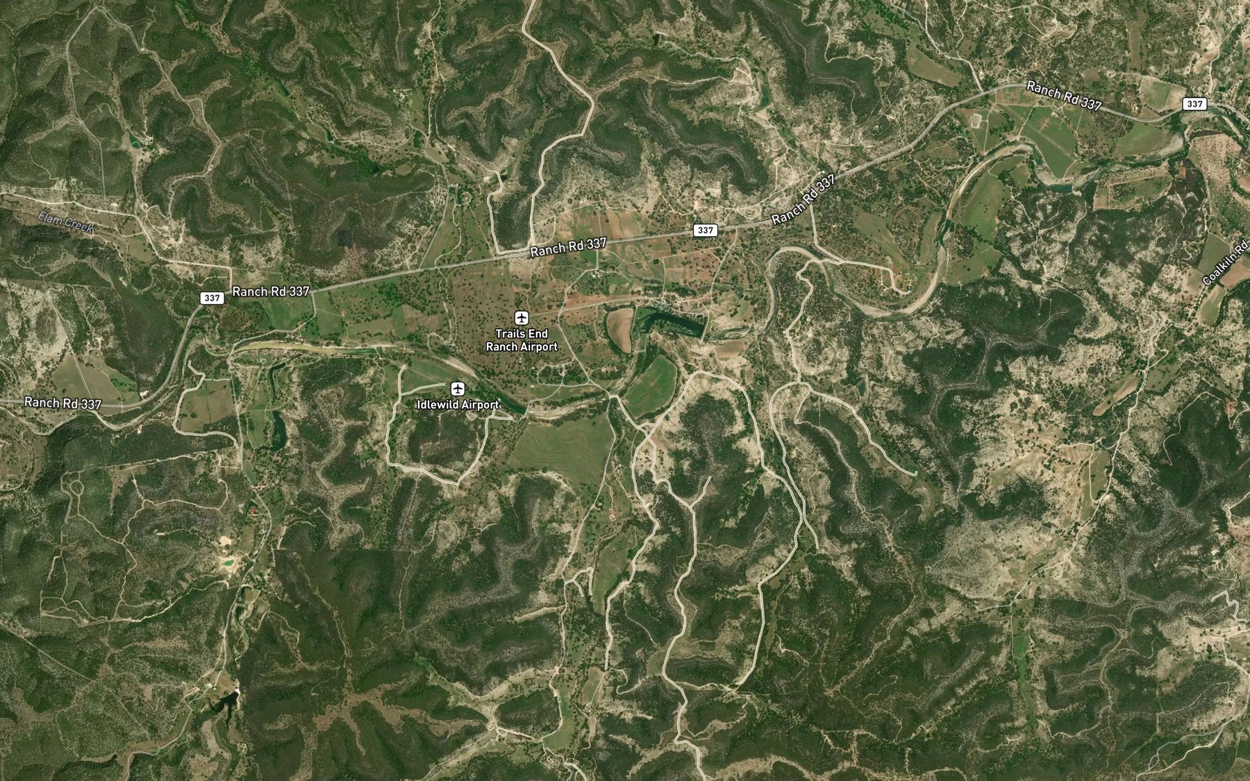 Satellite map of the Cazey Creek