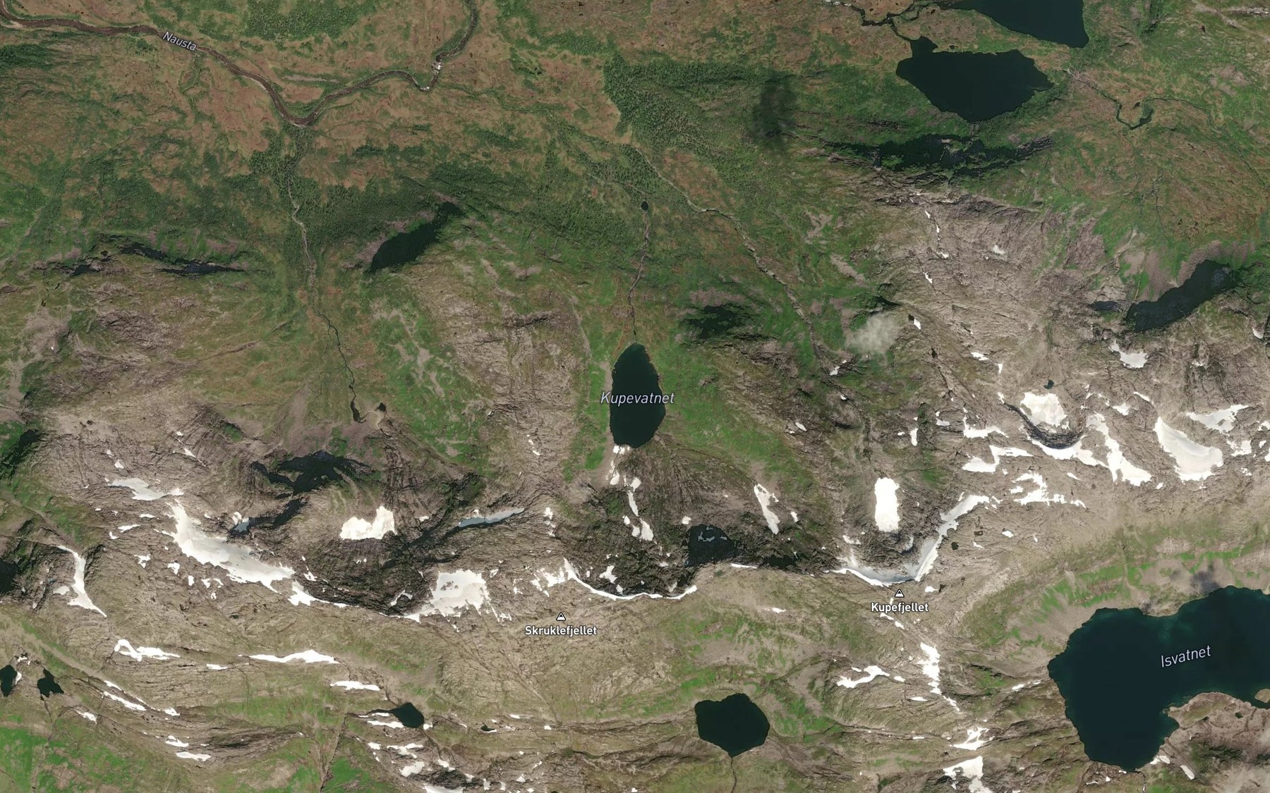 Satellite map of the Kupevatnet