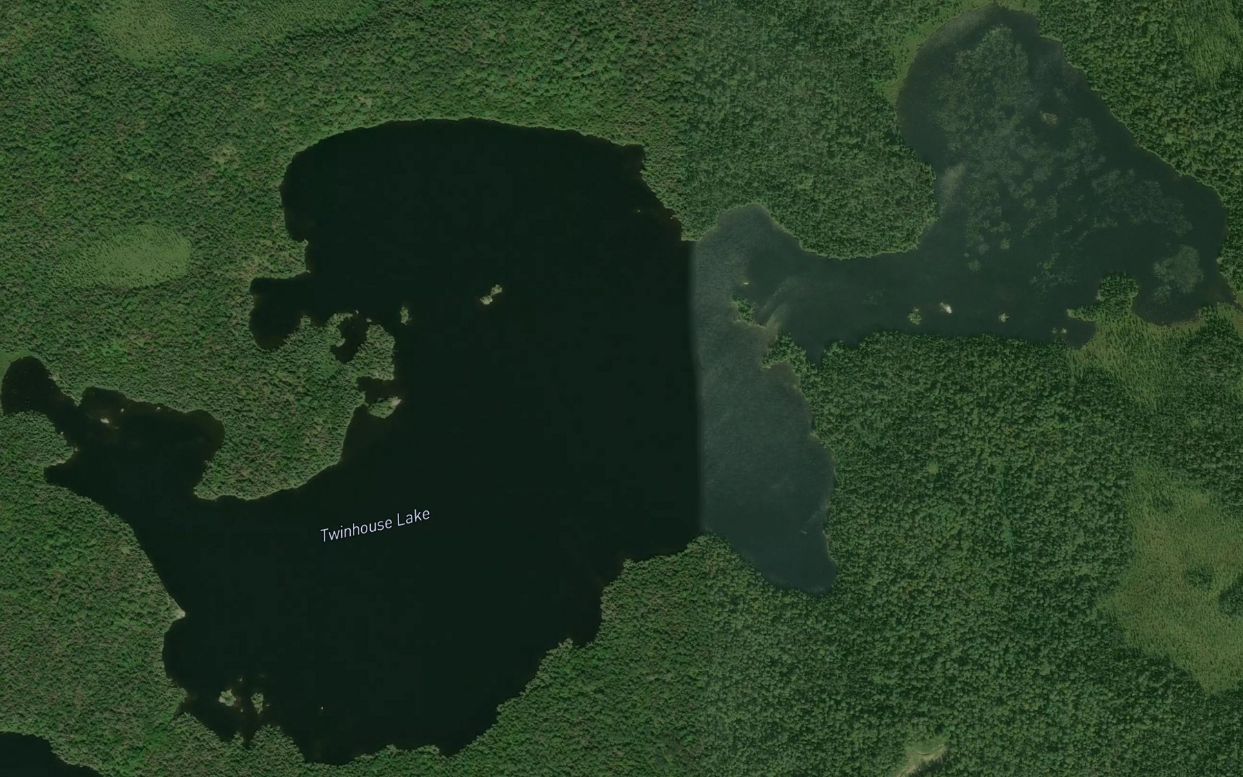 Satellite map of the Twinhouse Lake