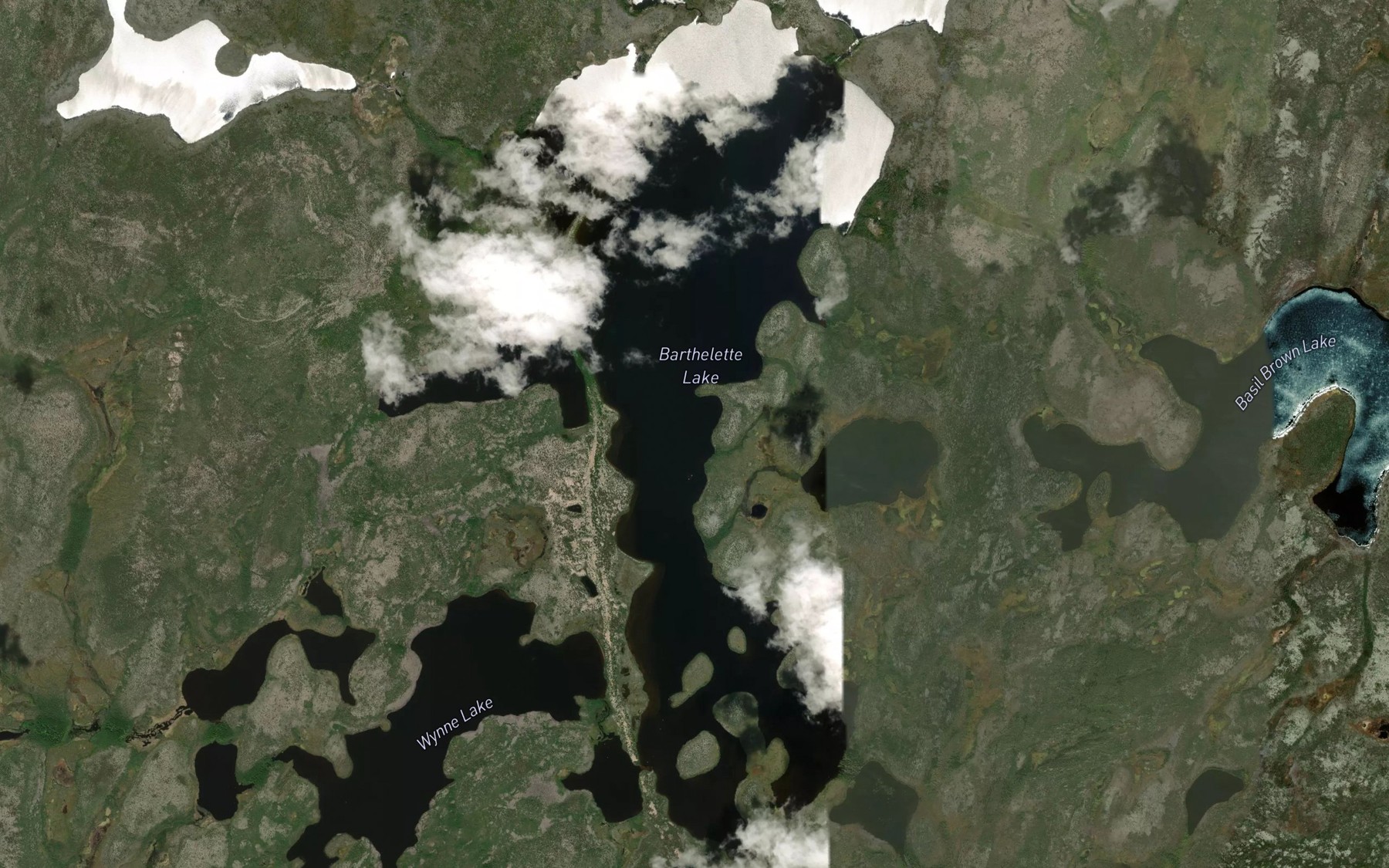 Satellite map of the Barthelette Lake