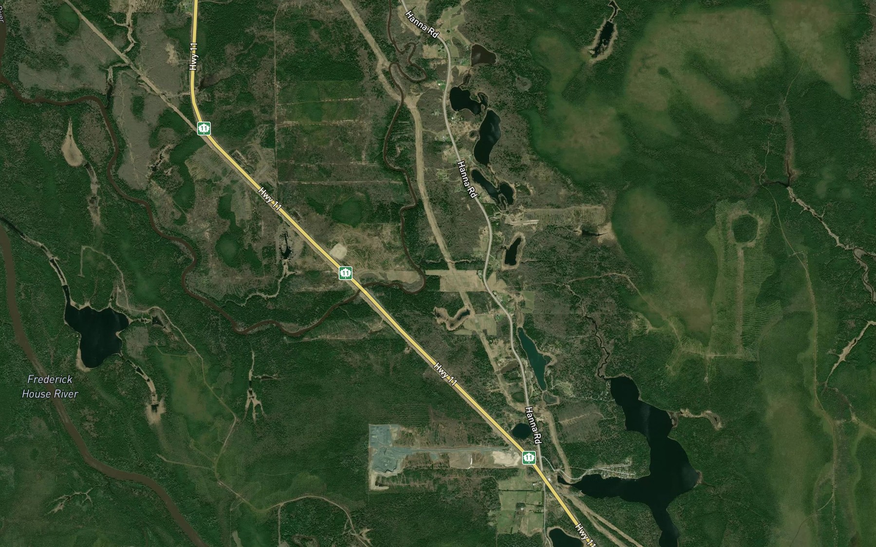 Satellite map of the Wicklow Creek