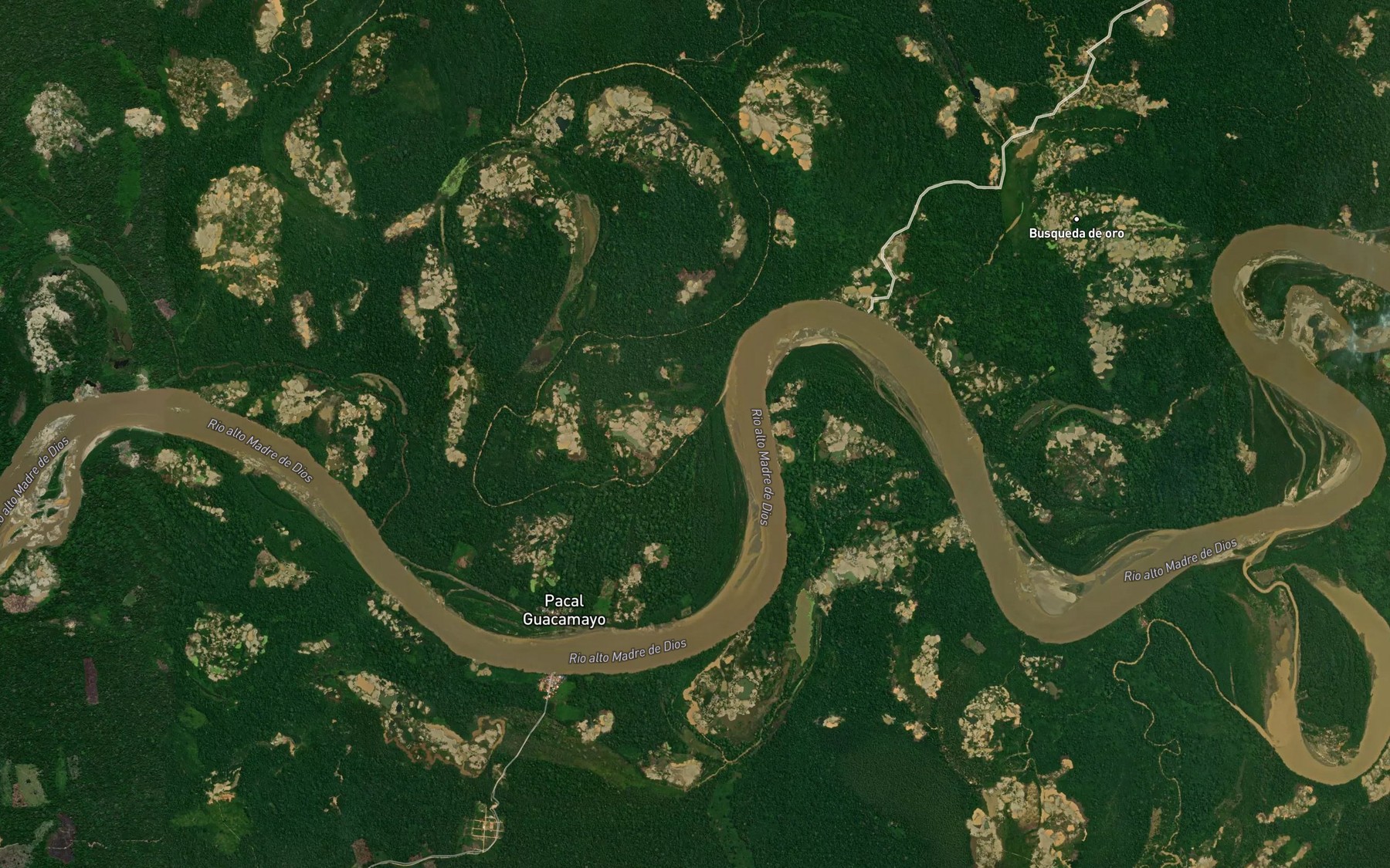 Satellite map of the Quebrada Huancaino