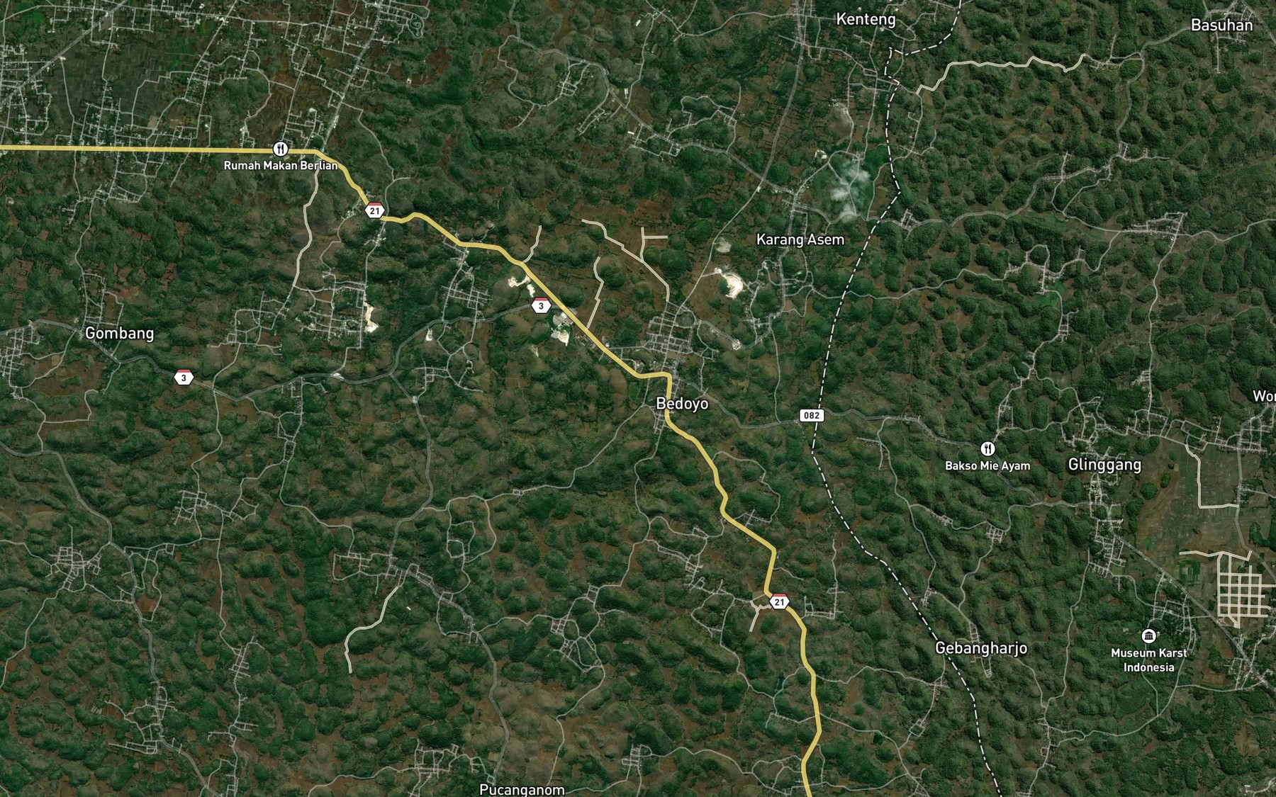 Satellite map of the Telaga Kedokan