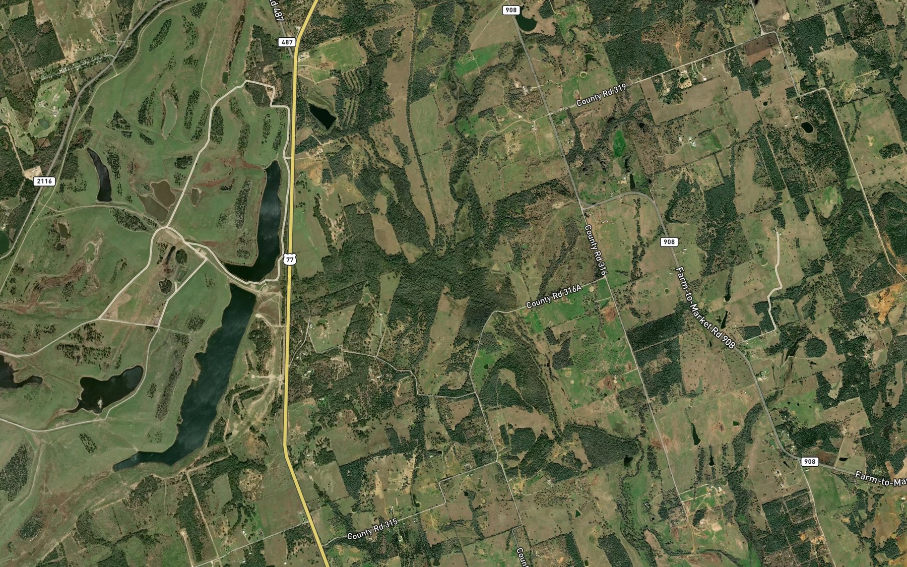 Satellite map of the Reece Creek