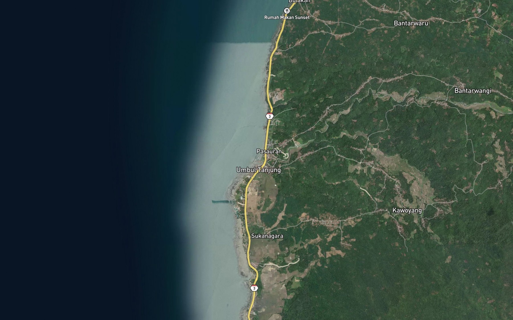 Satellite map of the Teluk Pasauran