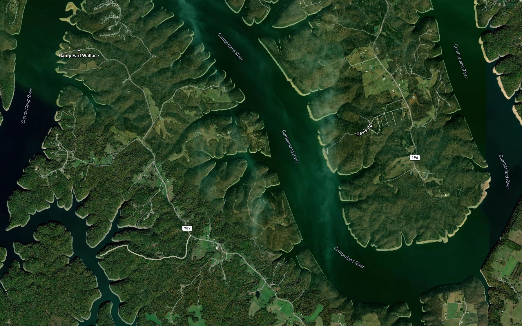 Satellite map of the Linney Branch
