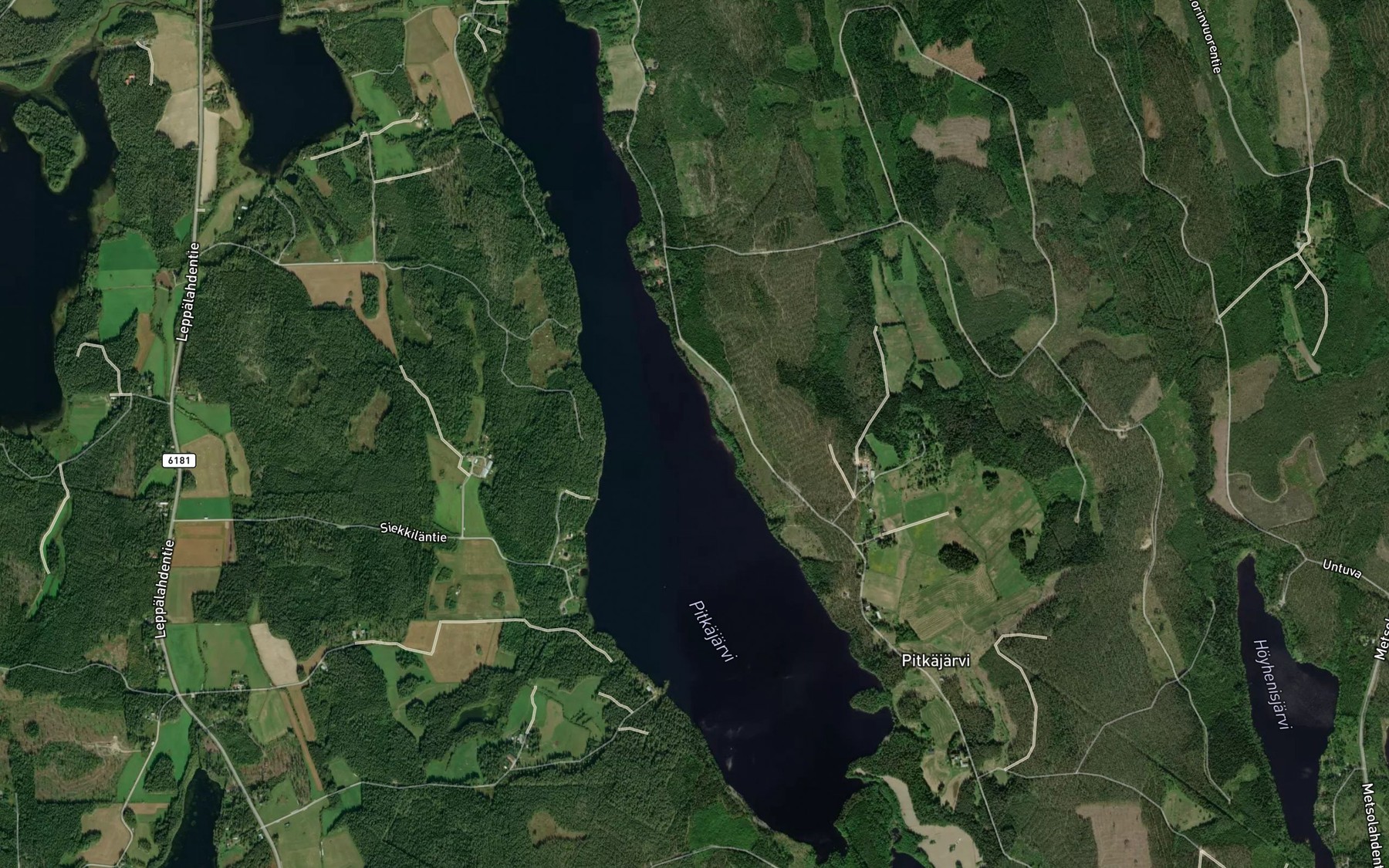 Satellite map of the Pitkajarvi