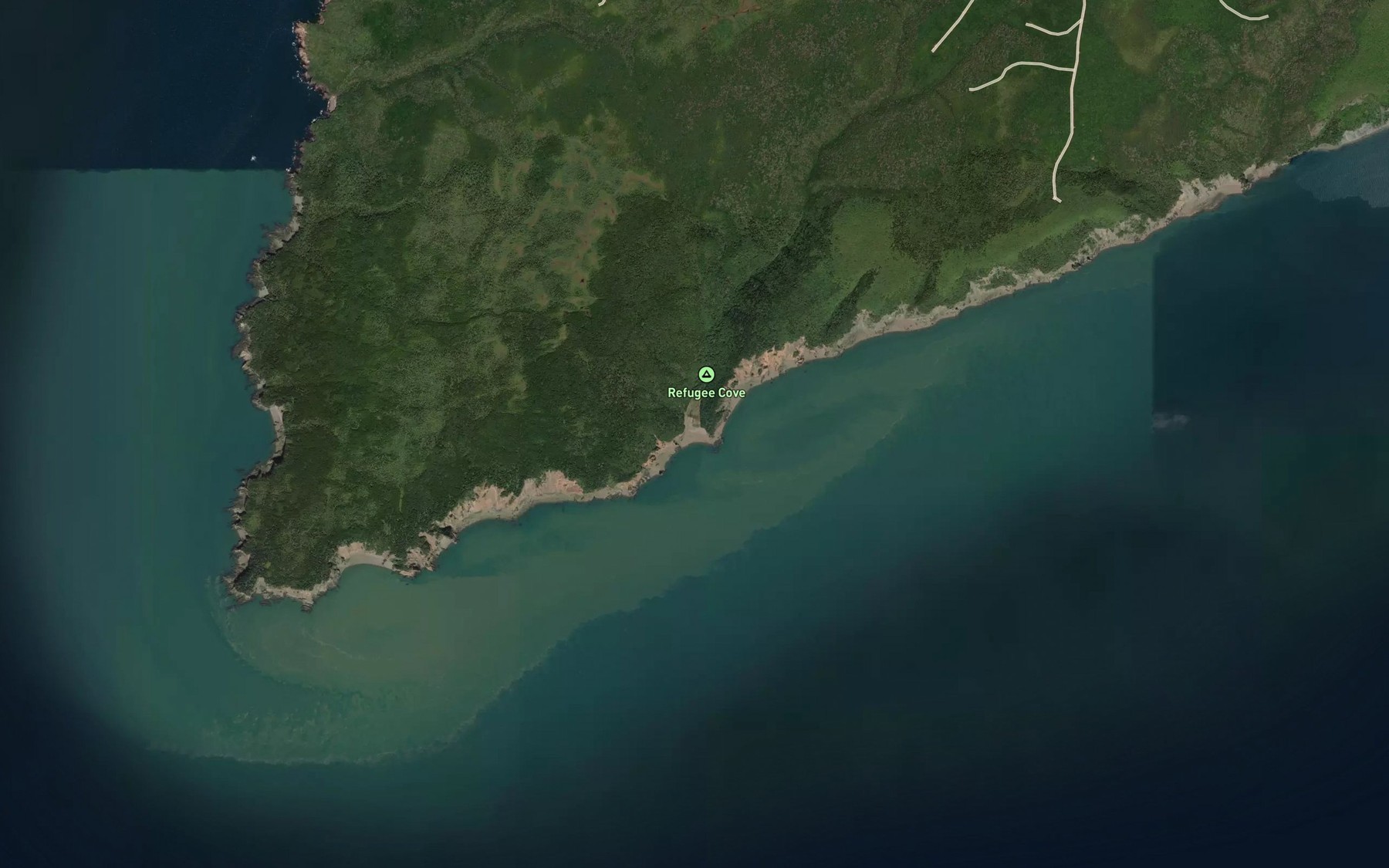 Satellite map of the Refugee Cove
