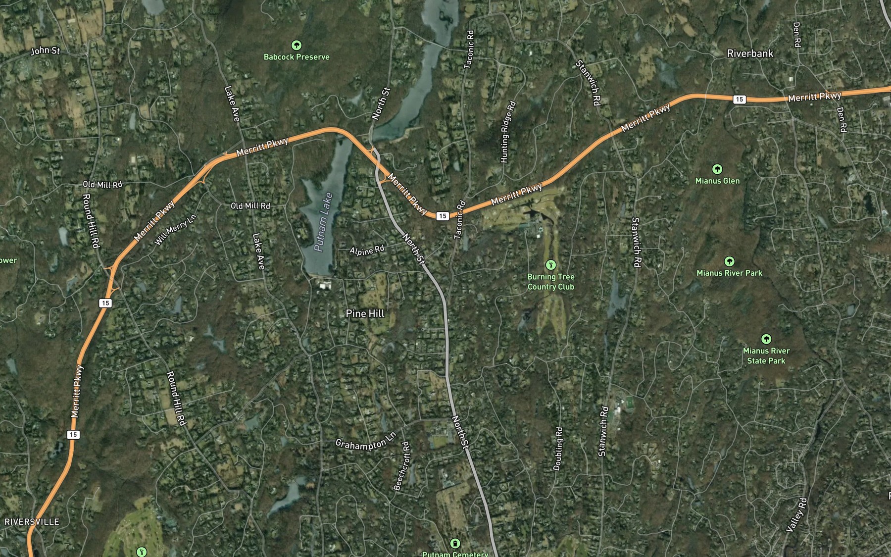 Satellite map of the Dommericks Pond