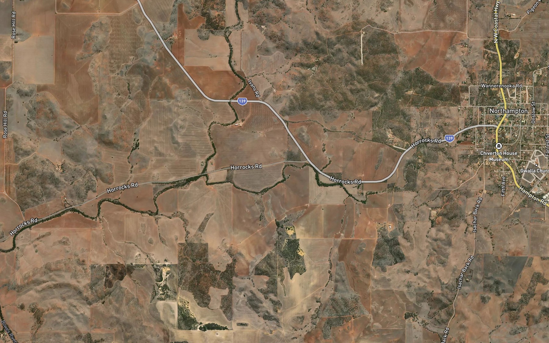 Satellite map of the Udandarra Gully