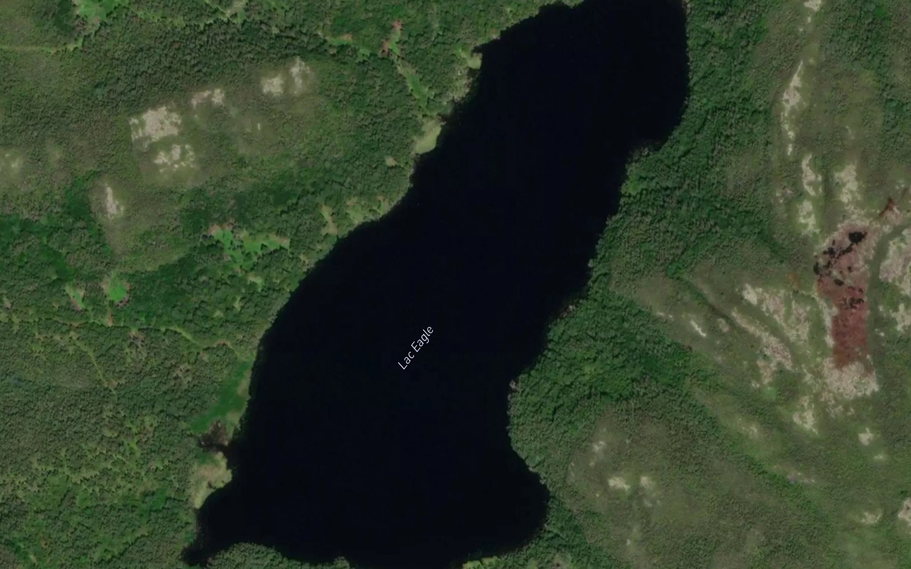 Satellite map of the Lac Eagle