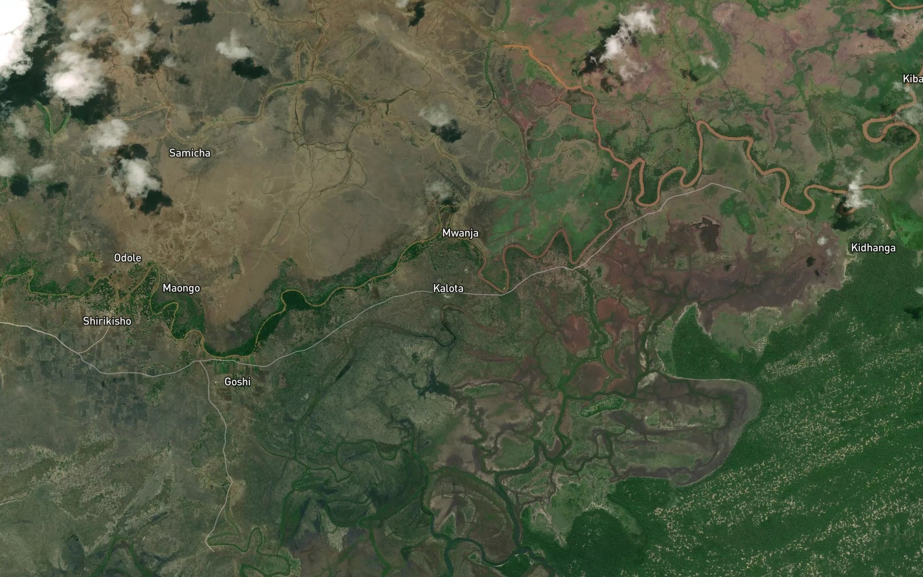 Satellite map of the Belazoni Canal