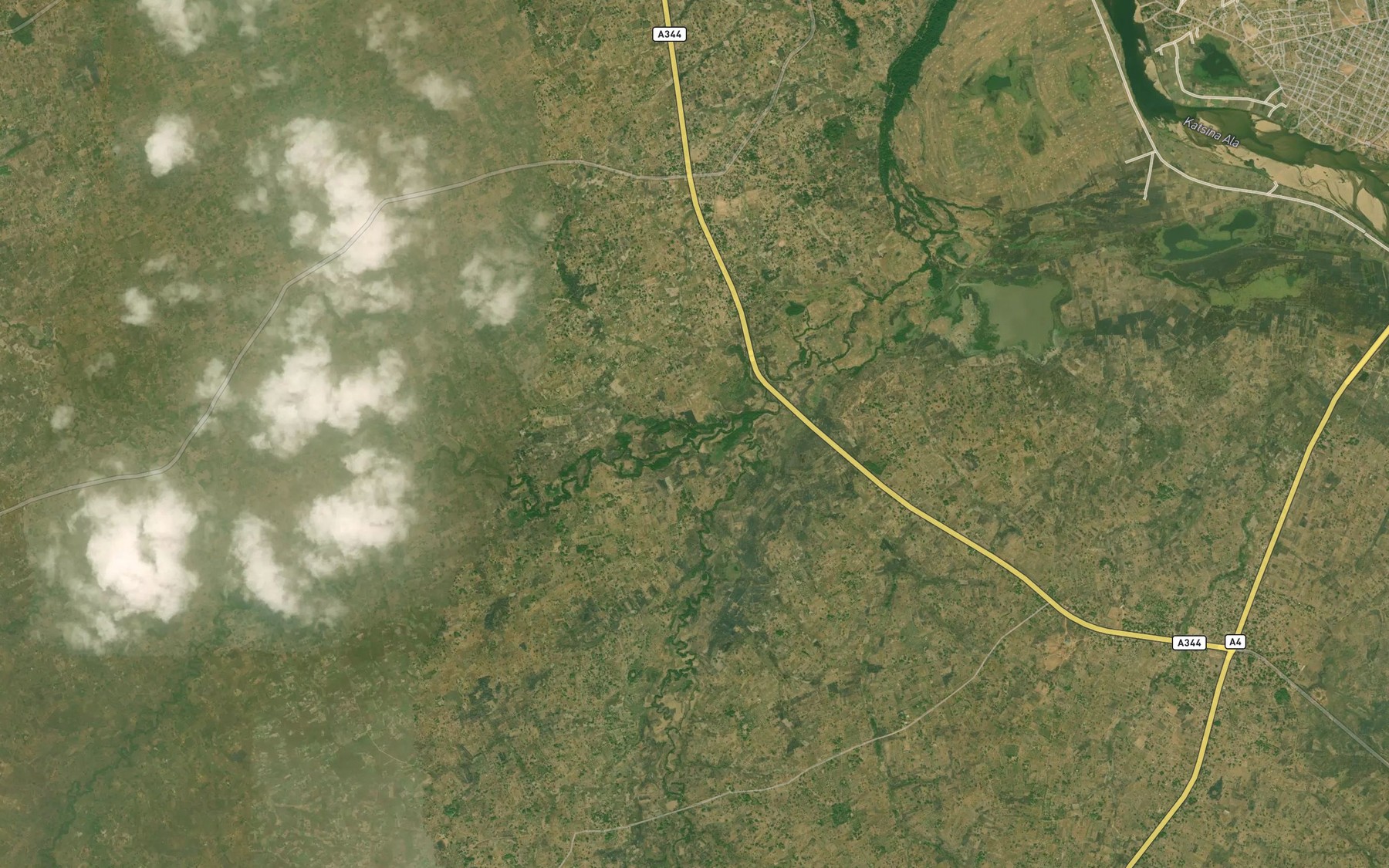 Satellite map of the River Uatsor