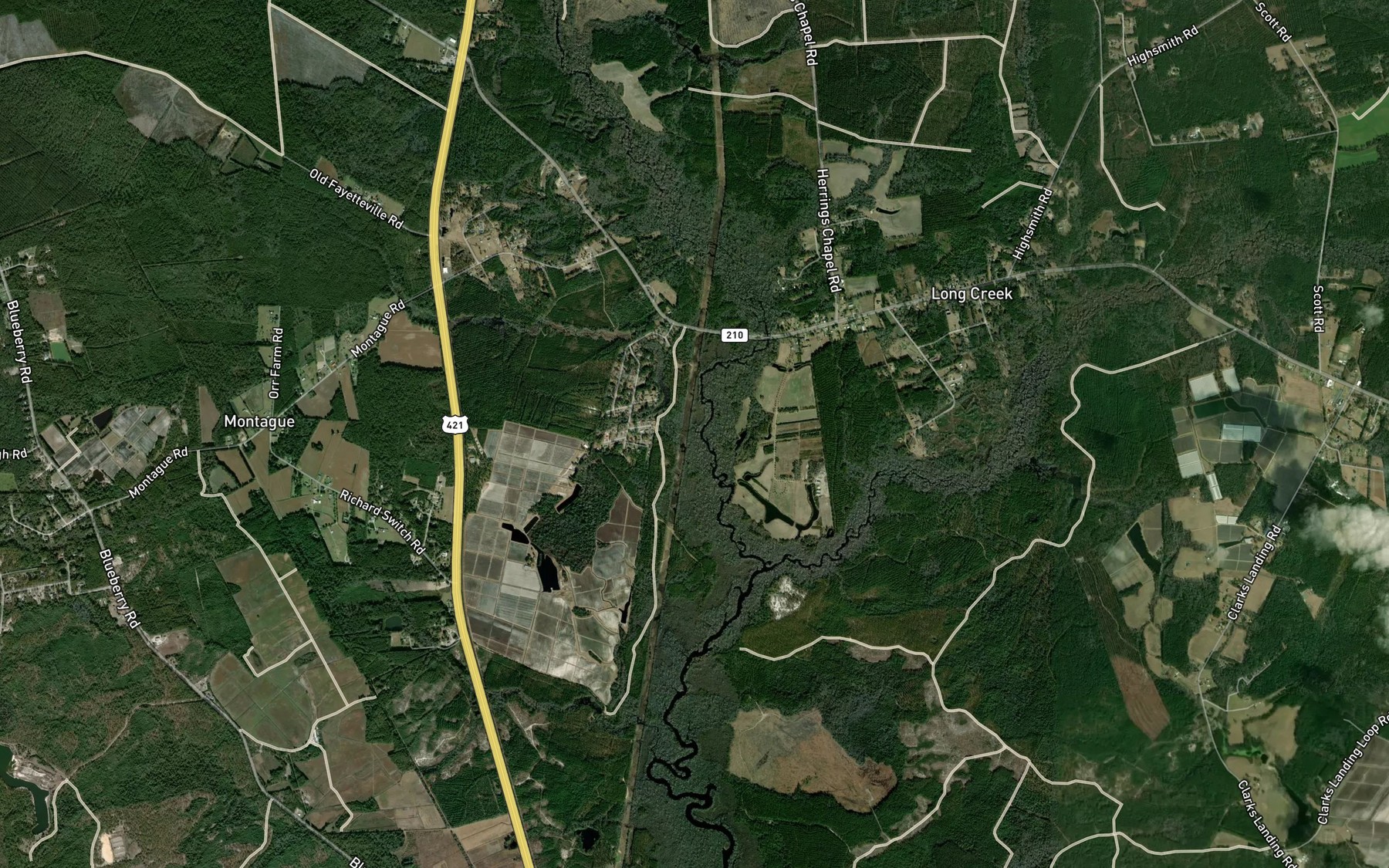 Satellite map of the Mill Run