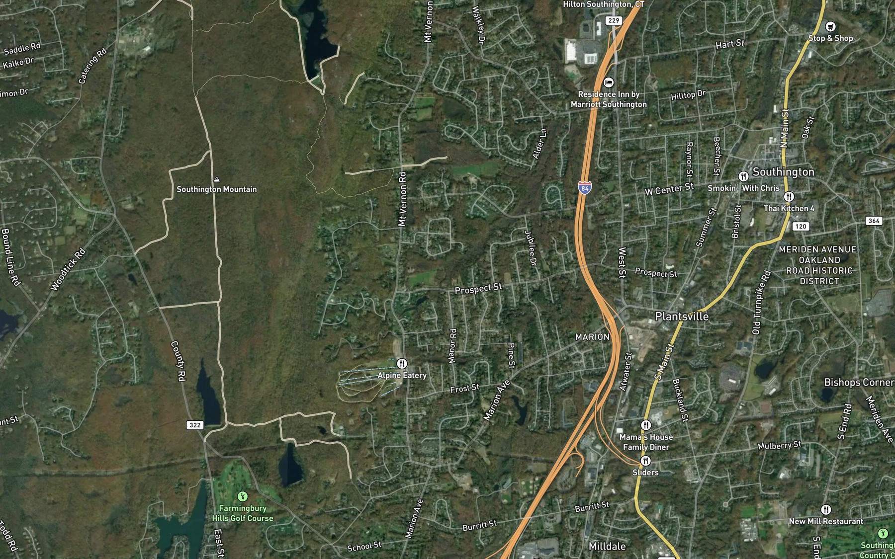 Satellite map of the South Branch Hamlin Brook