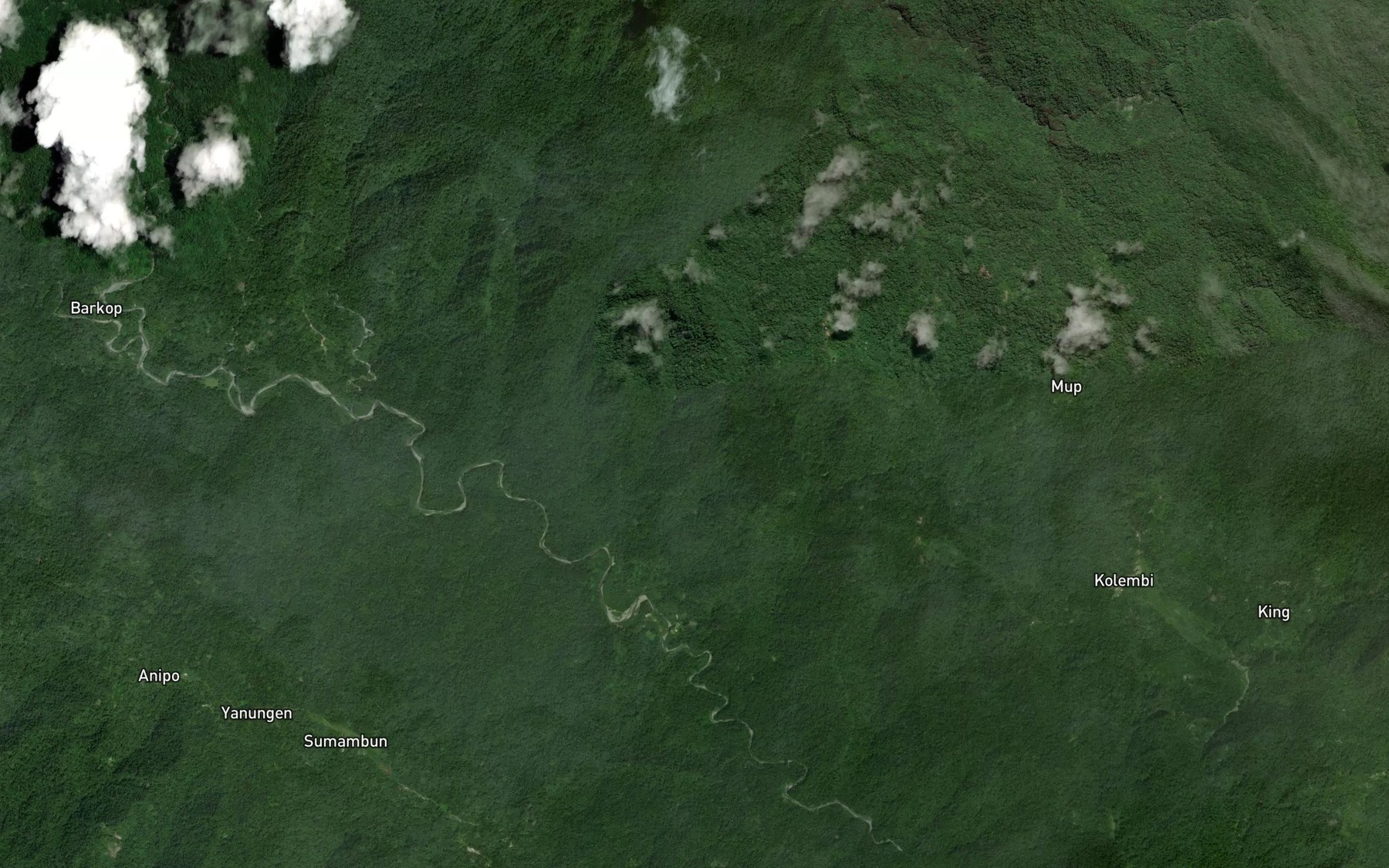 Satellite map of the Sengalem Creek