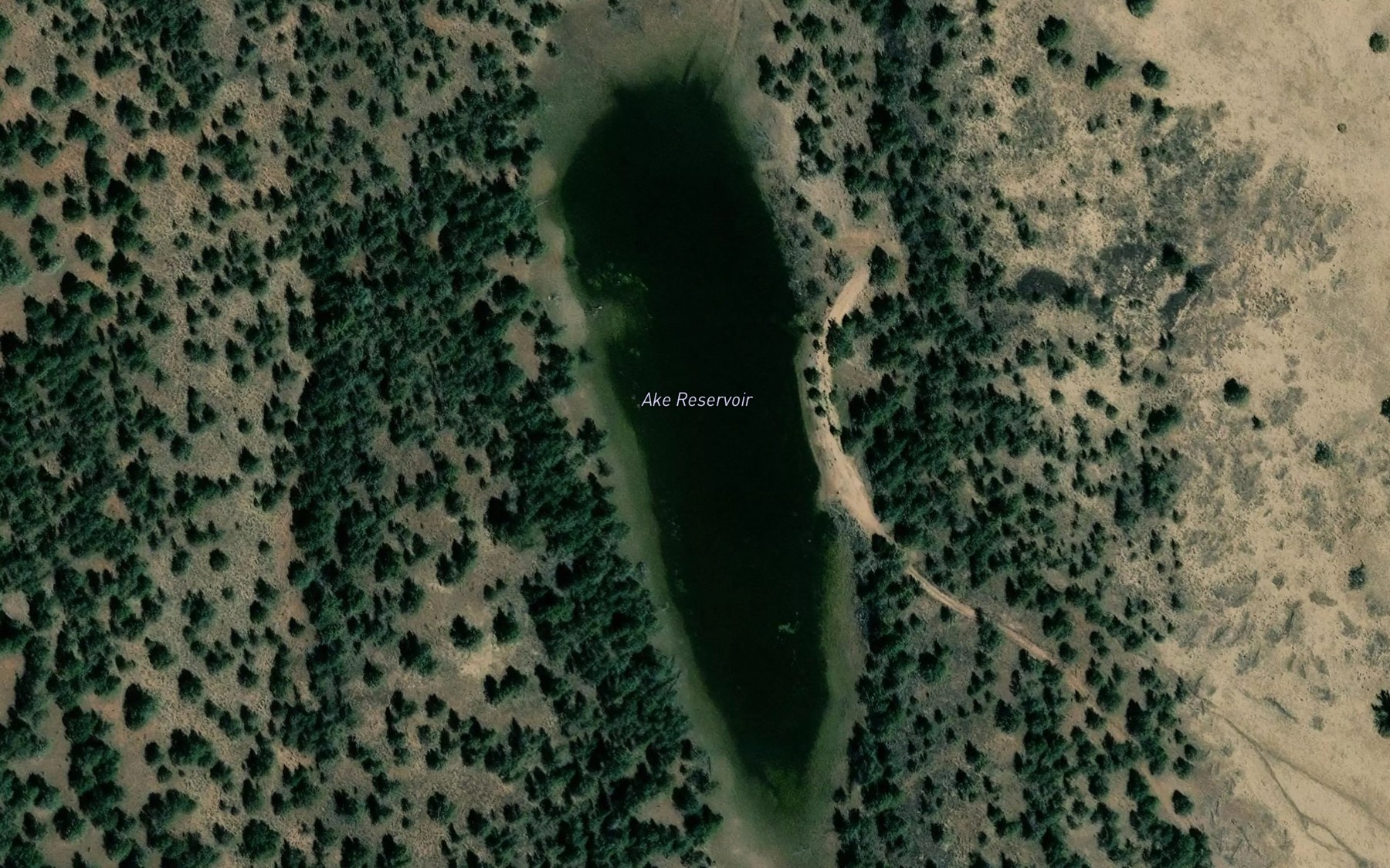 Satellite map of the Ake Reservoir