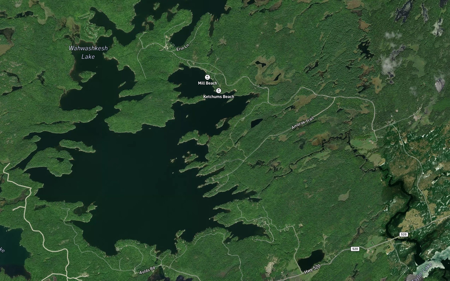 Satellite map of the Sneak Channel