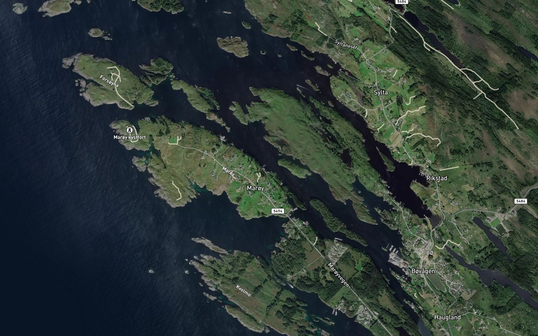 Satellite map of the Nedresjoen