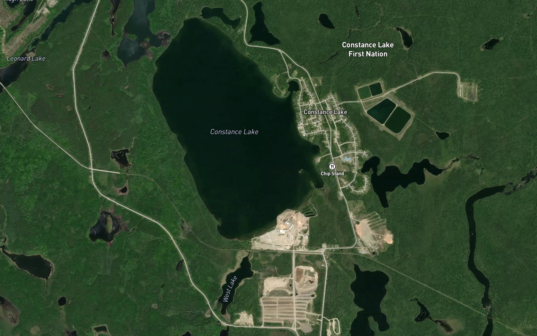 Satellite map of the Calstock Creek