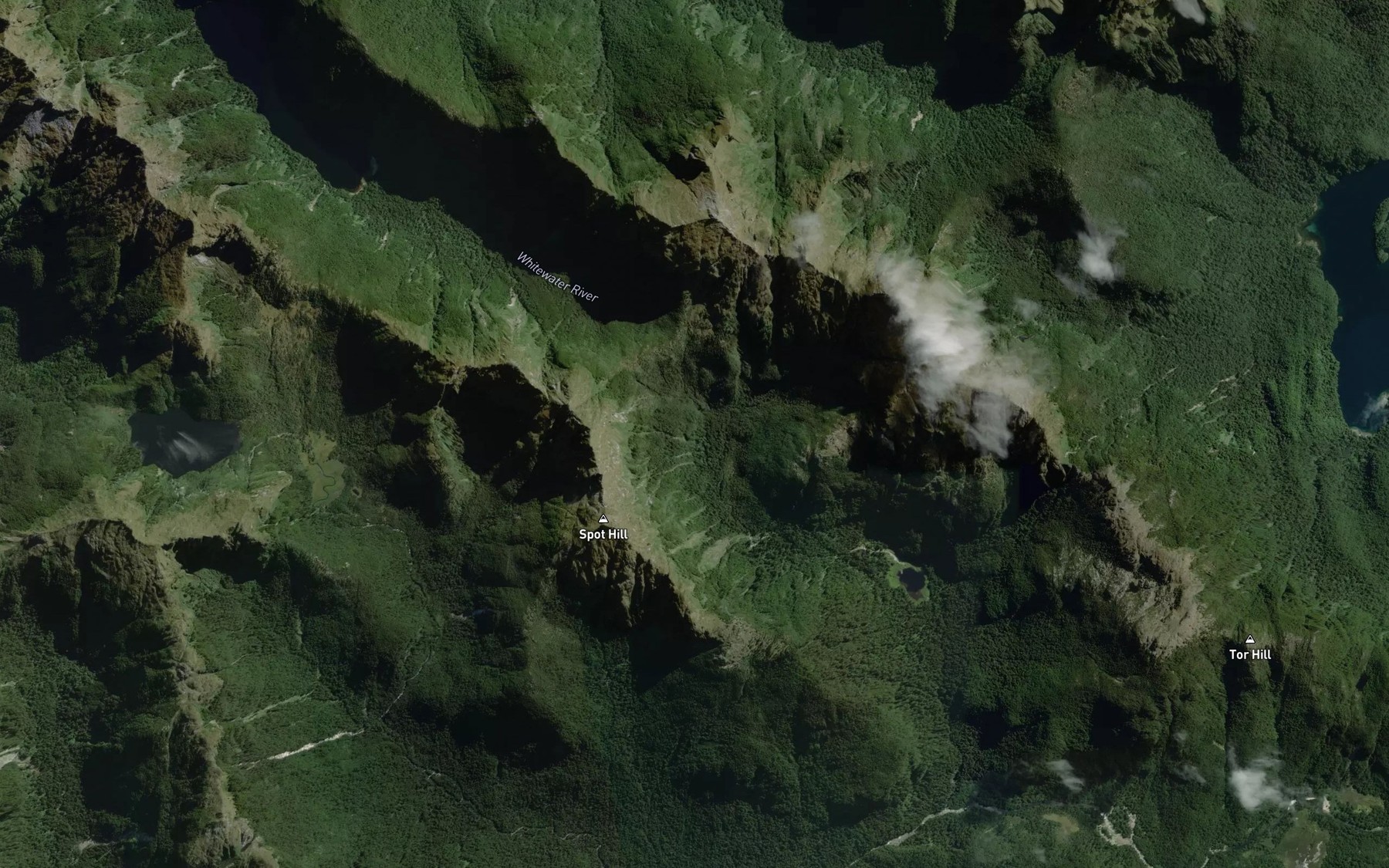 Satellite map of the Madman Stream