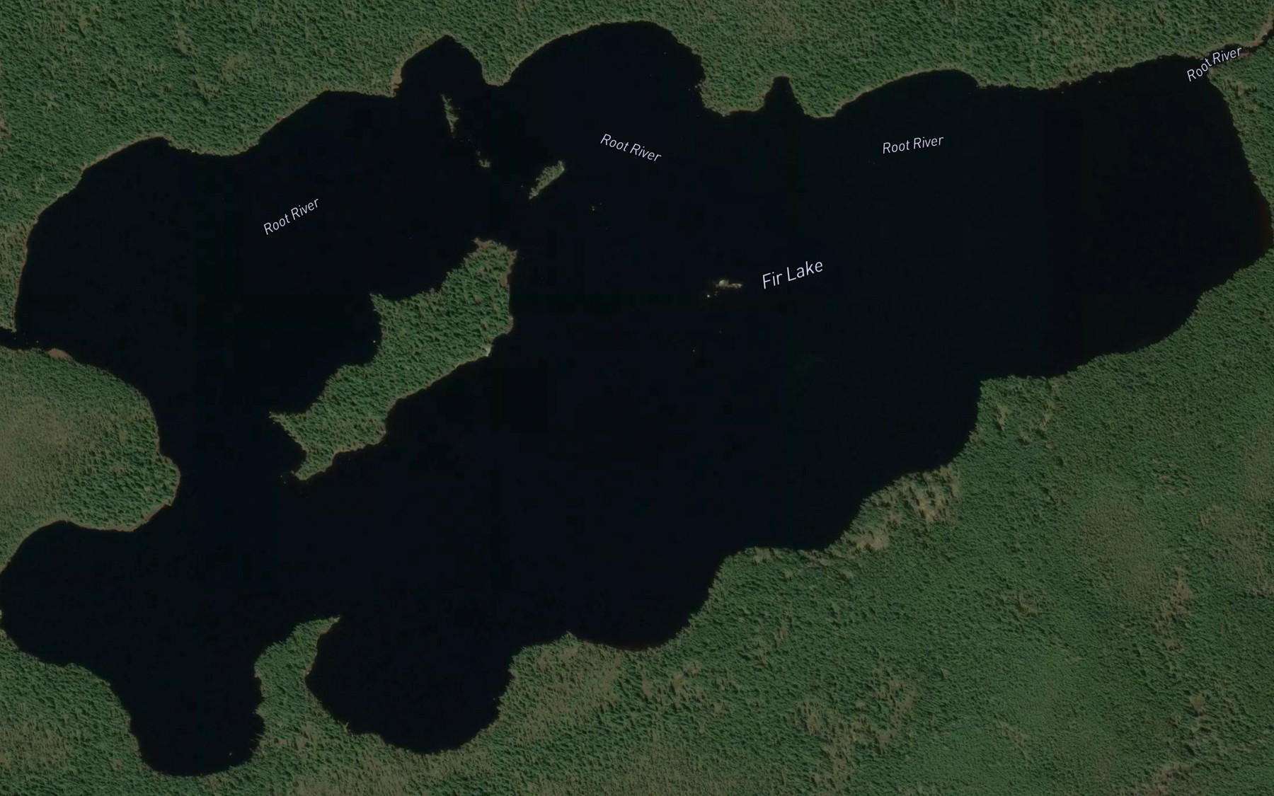 Satellite map of the Fir Lake