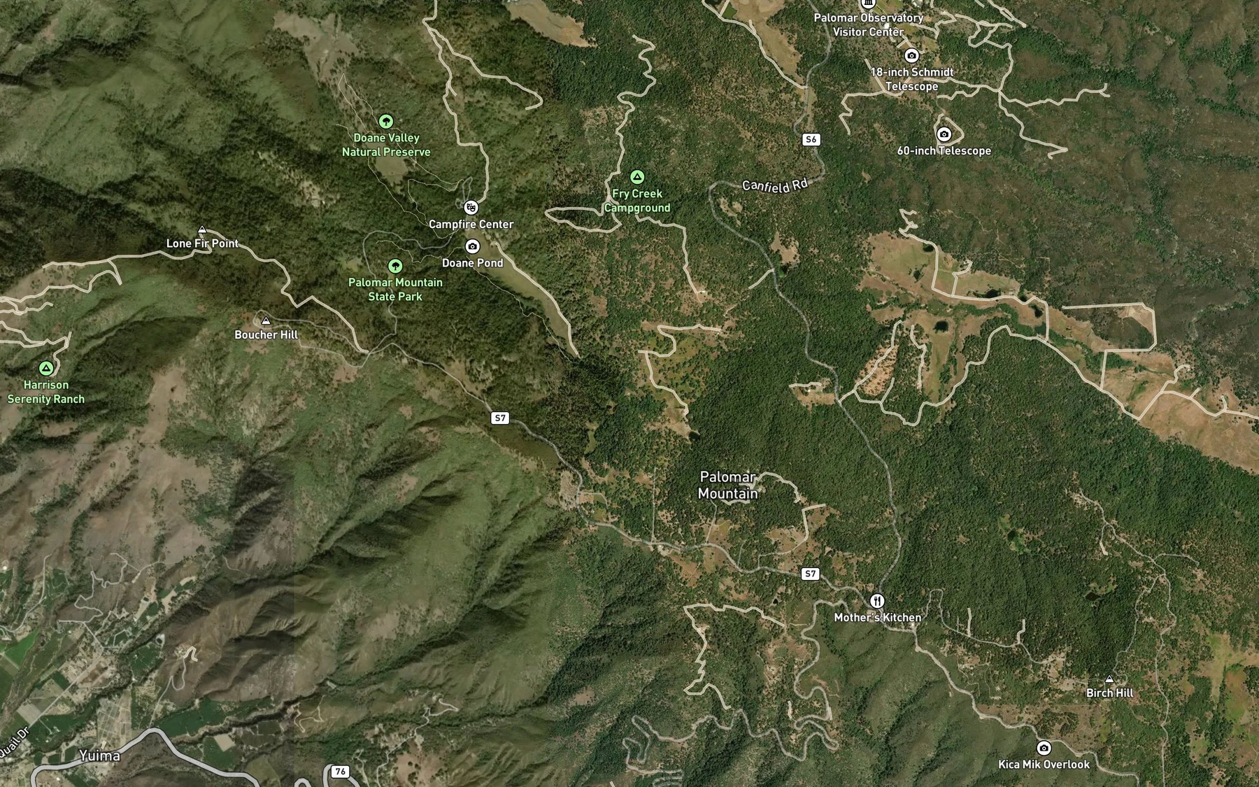 Satellite map of the Doane Valley Reservoir