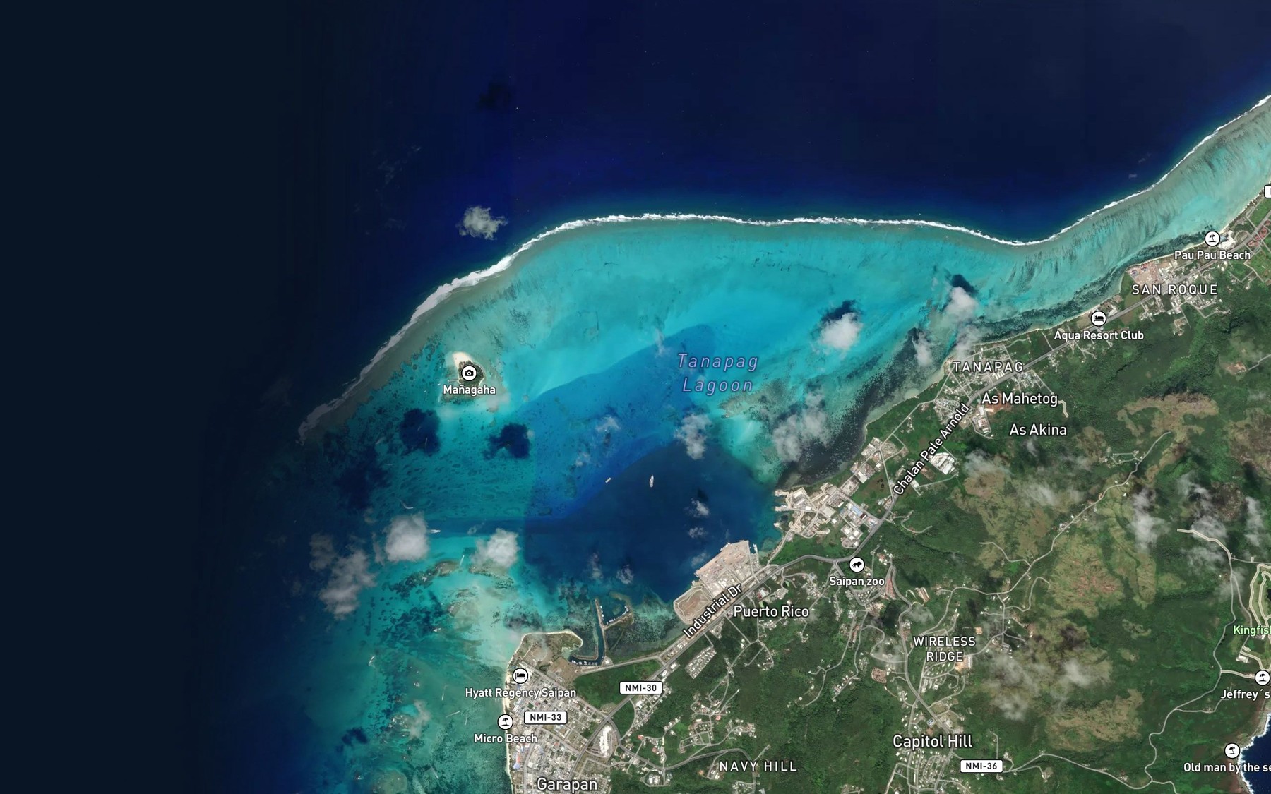 Satellite map of the Lagunan Tanapag