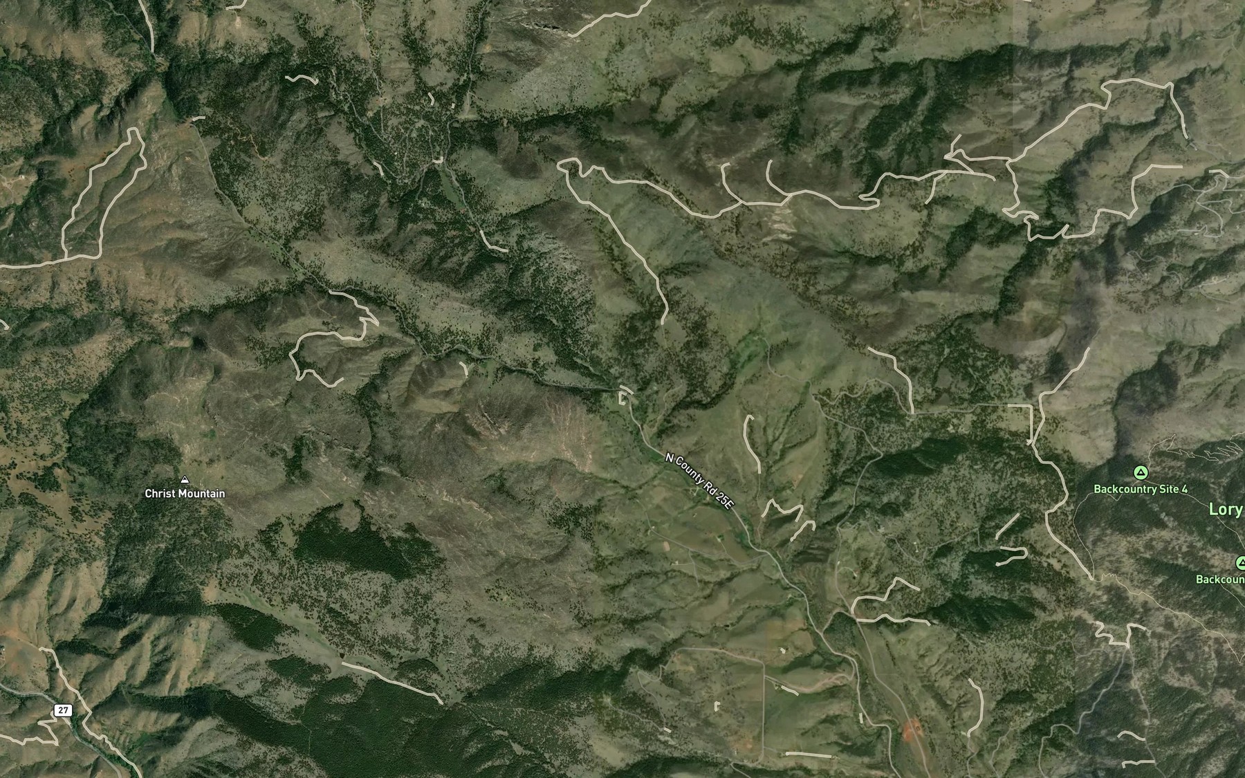Satellite map of the Laurence Creek
