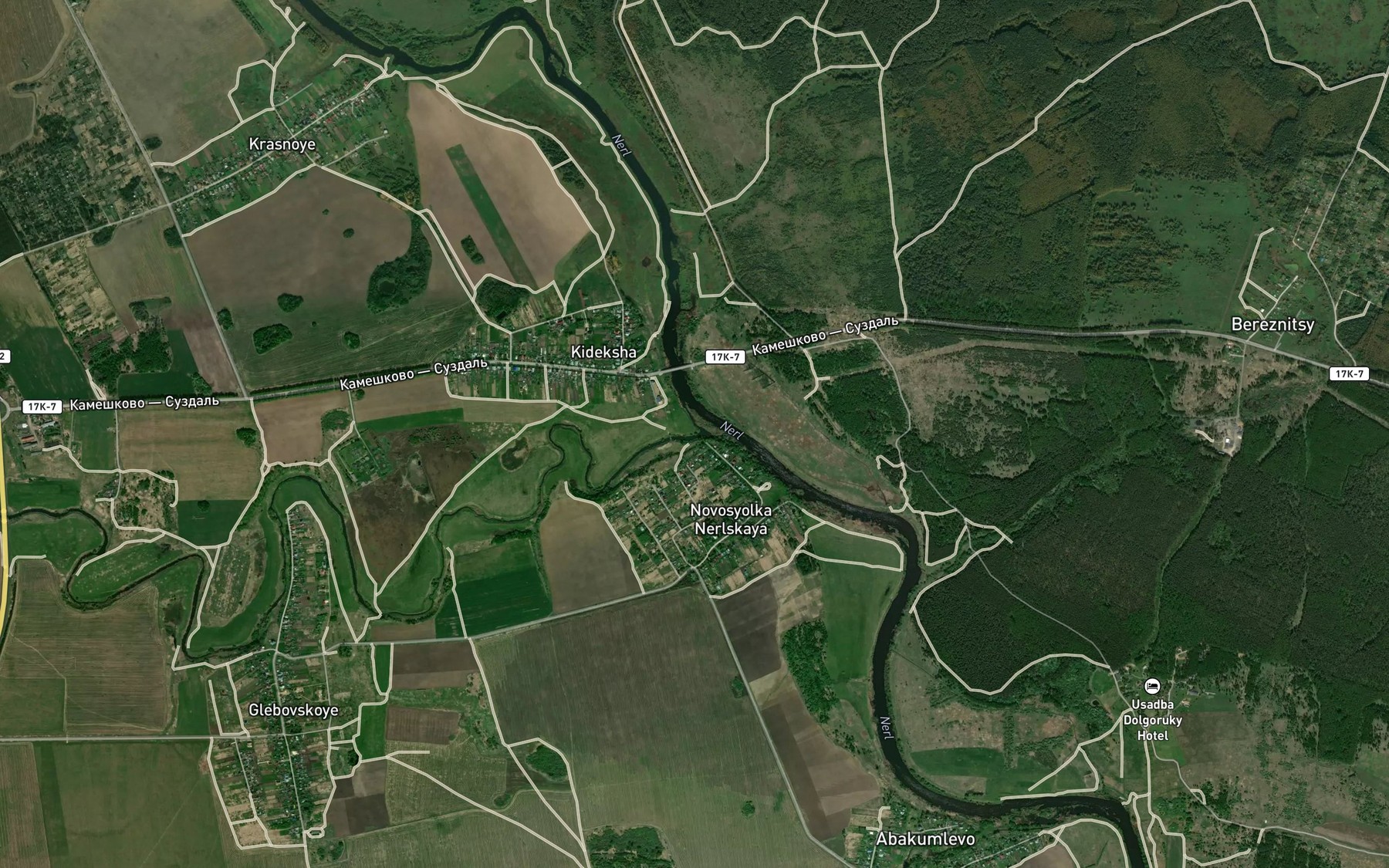 Satellite map of the Kamenka