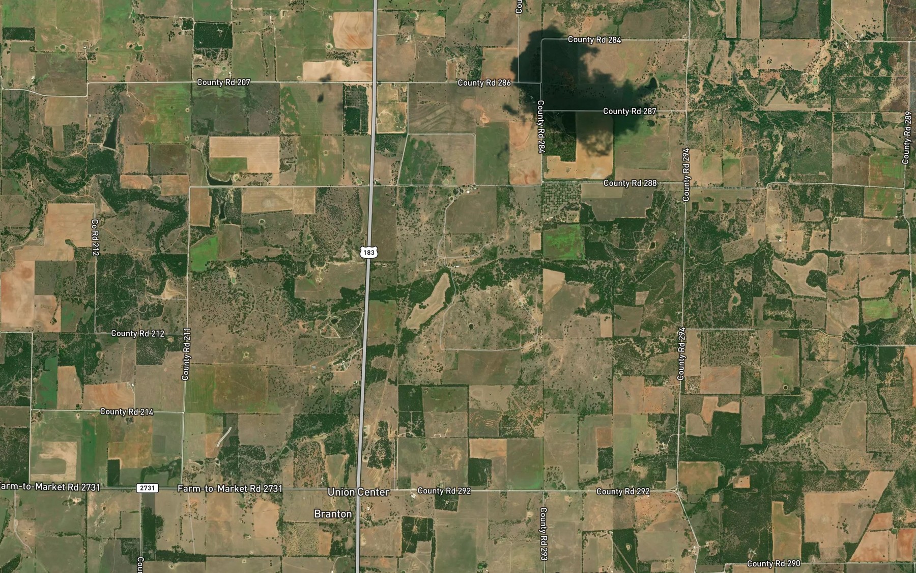 Satellite map of the Yellow Branch