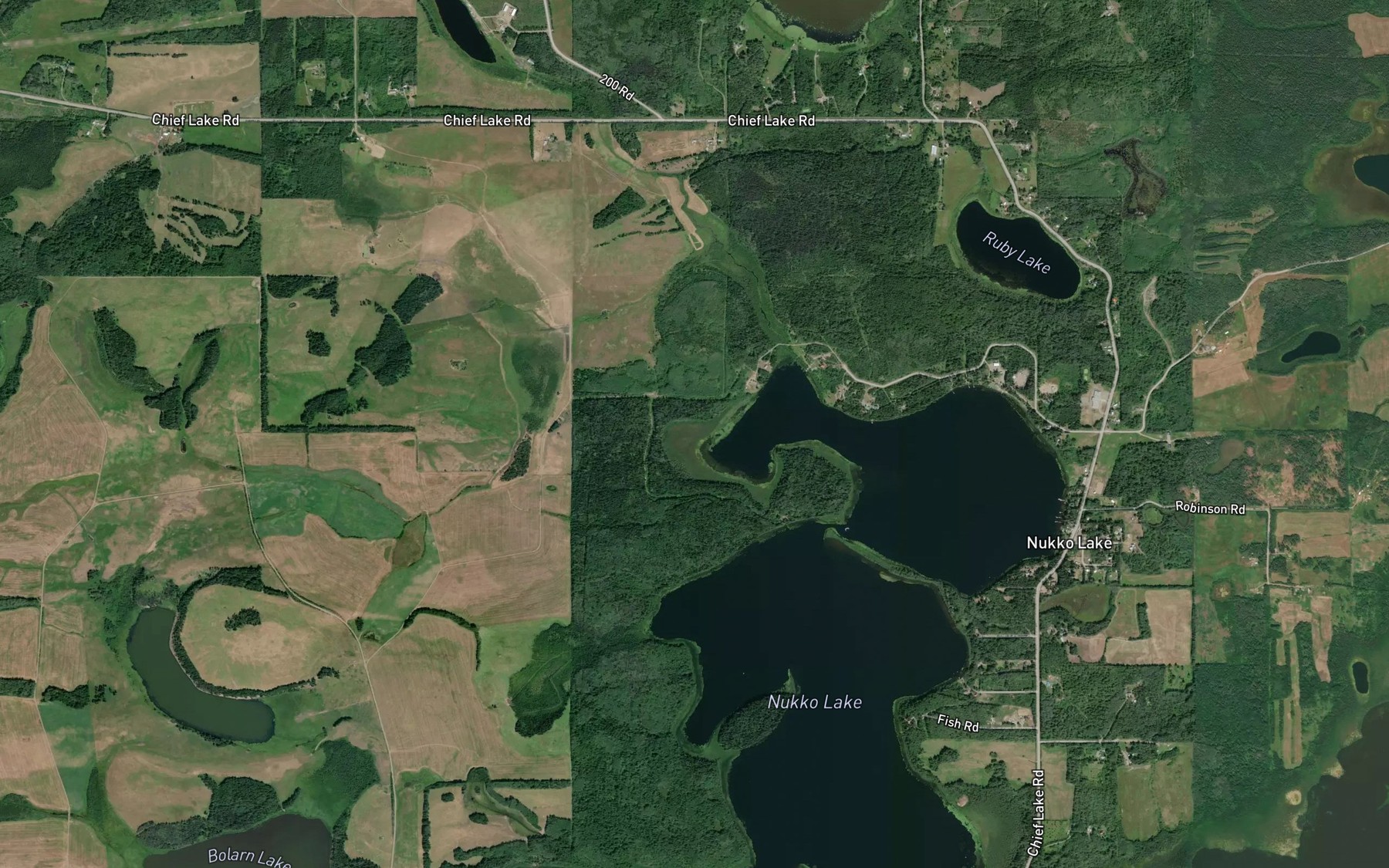 Satellite map of the Shell Creek