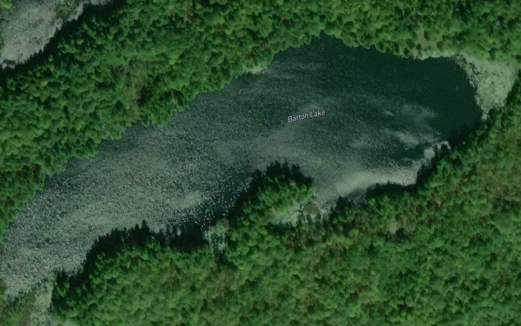 Satellite map of the Barton Lake