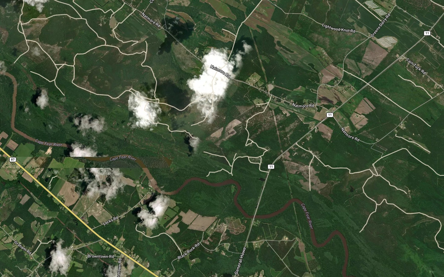 Satellite map of the Natmore Creek