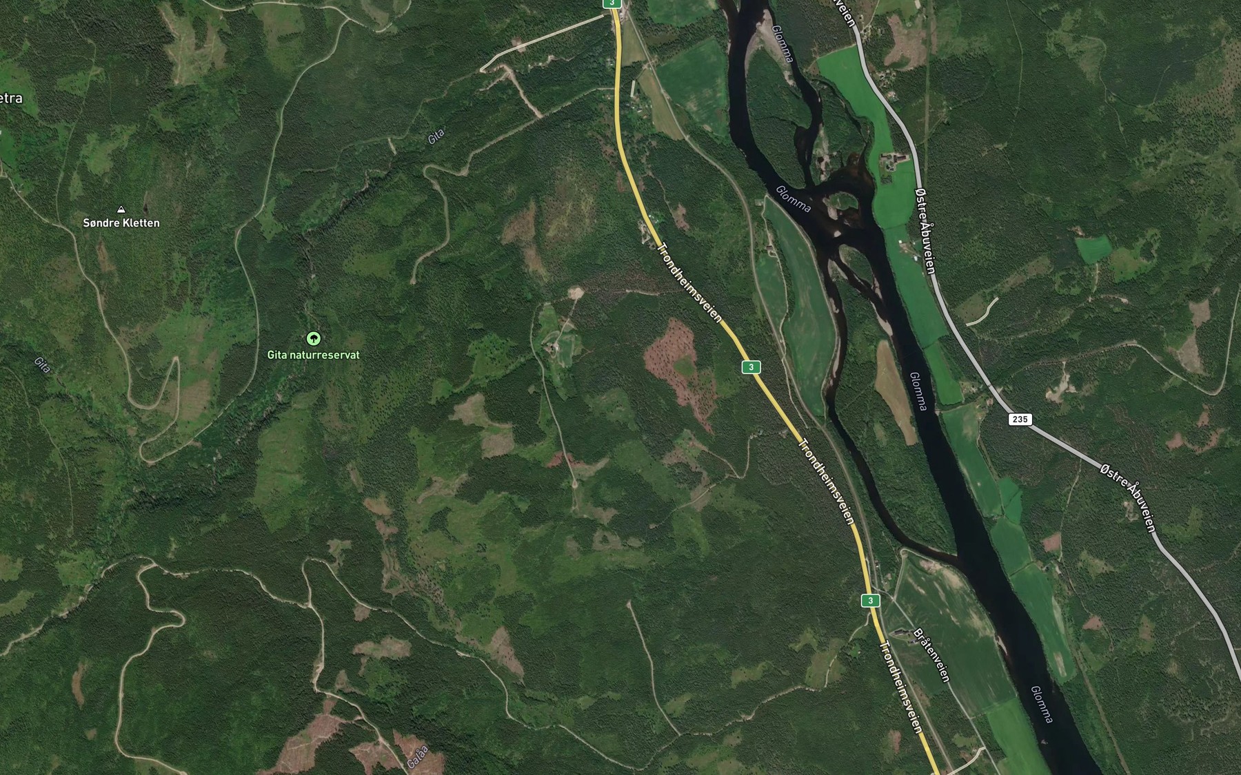 Satellite map of the Gjerdingsbekken