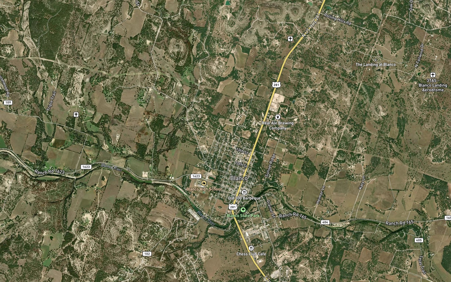 Satellite map of the Koch Springs