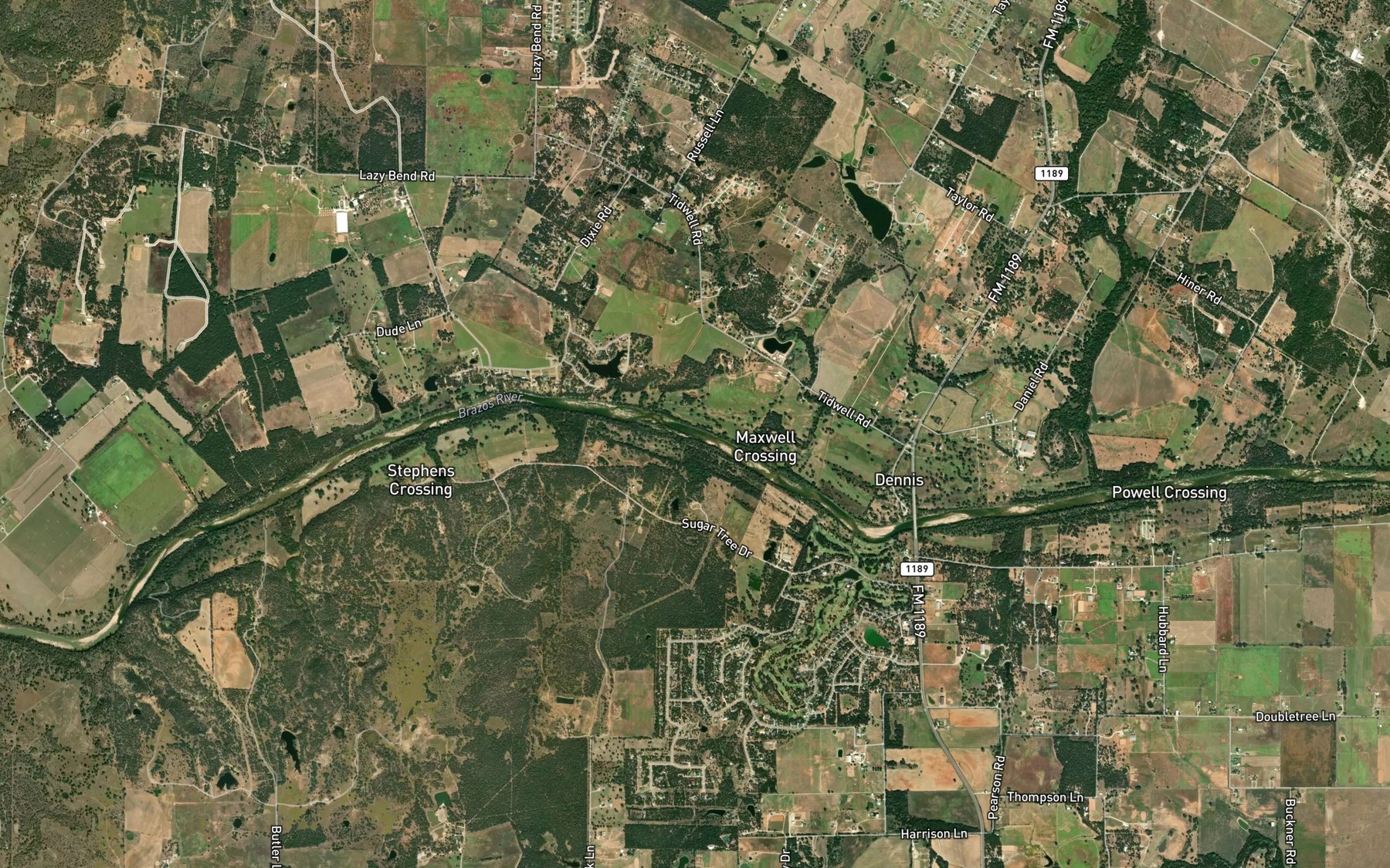 Satellite map of the Little Onion Branch