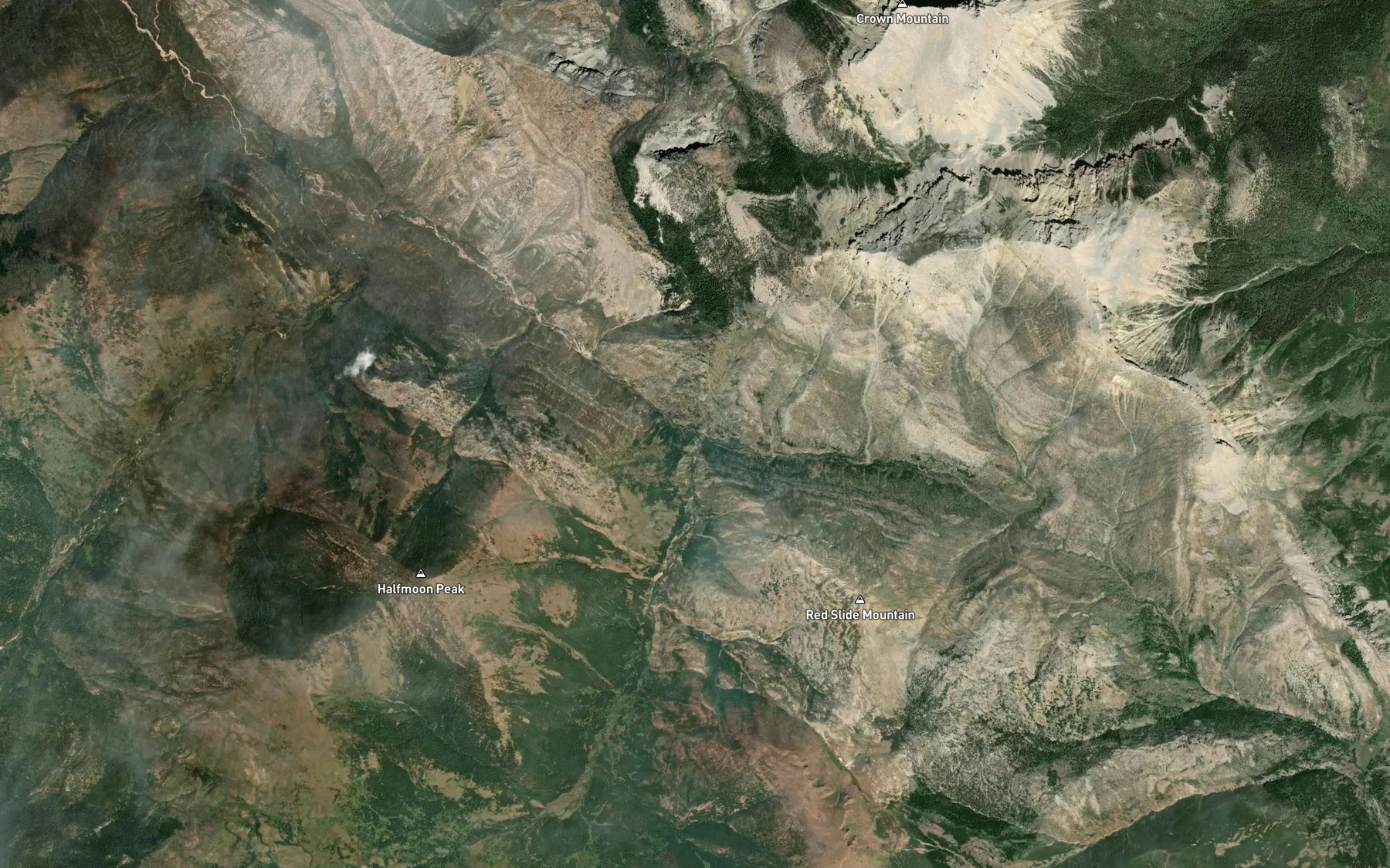 Satellite map of the Halfmoon Creek