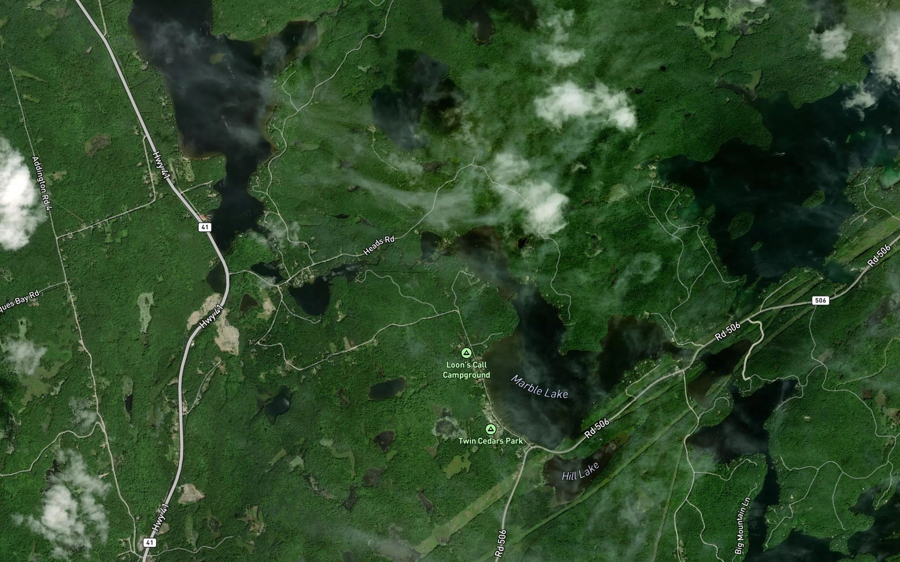 Satellite map of the Marble Rapids